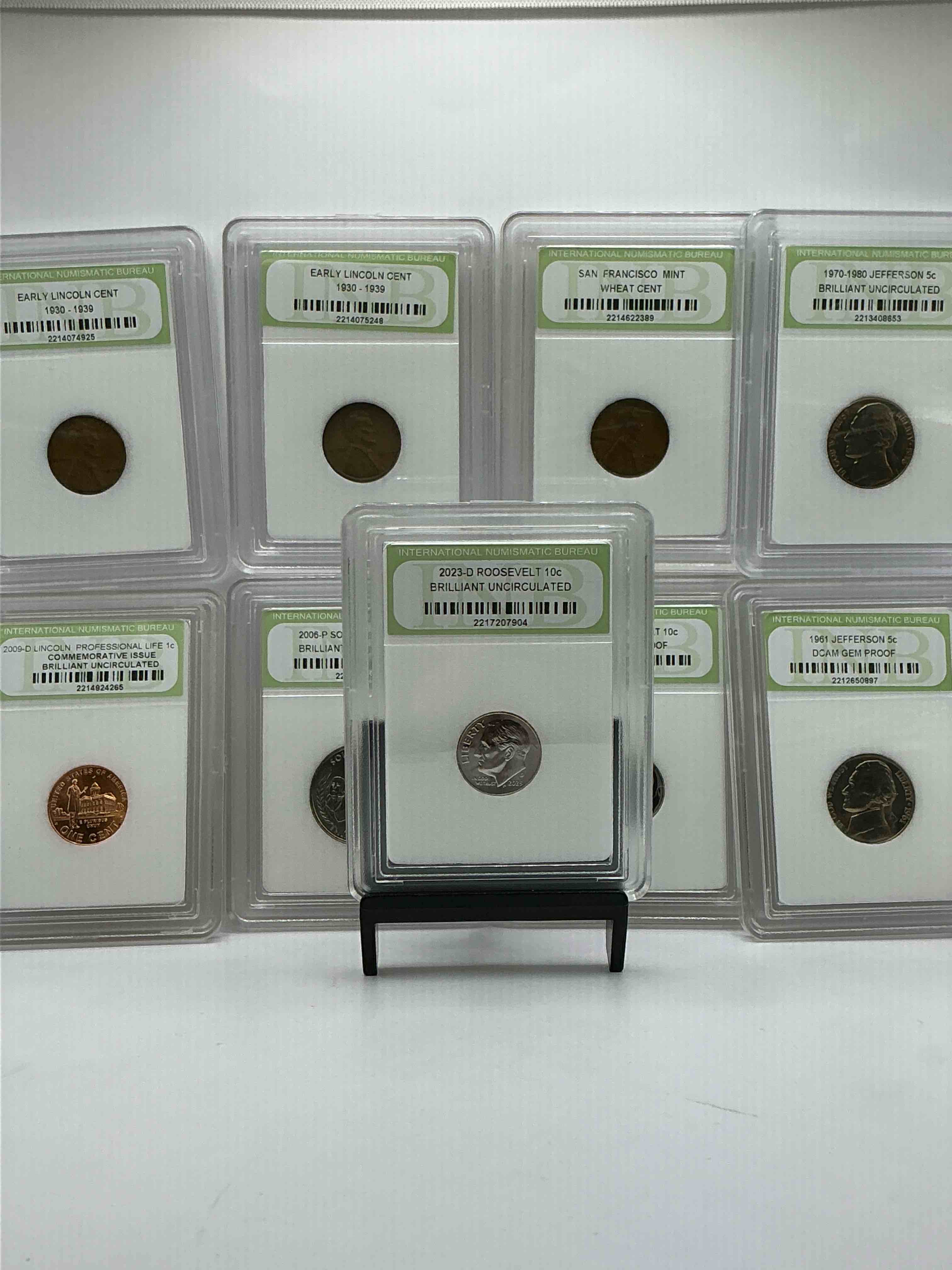 Collector's Dream! 9 Different Rare, Slabbed U.S. Collector Coins In Certified/Catalogued Protective Slab Cases! A Great Way to Build An Incredible Collection Of Protected, Rare U.S. Coins! Great For The Coin Fan & Collector!