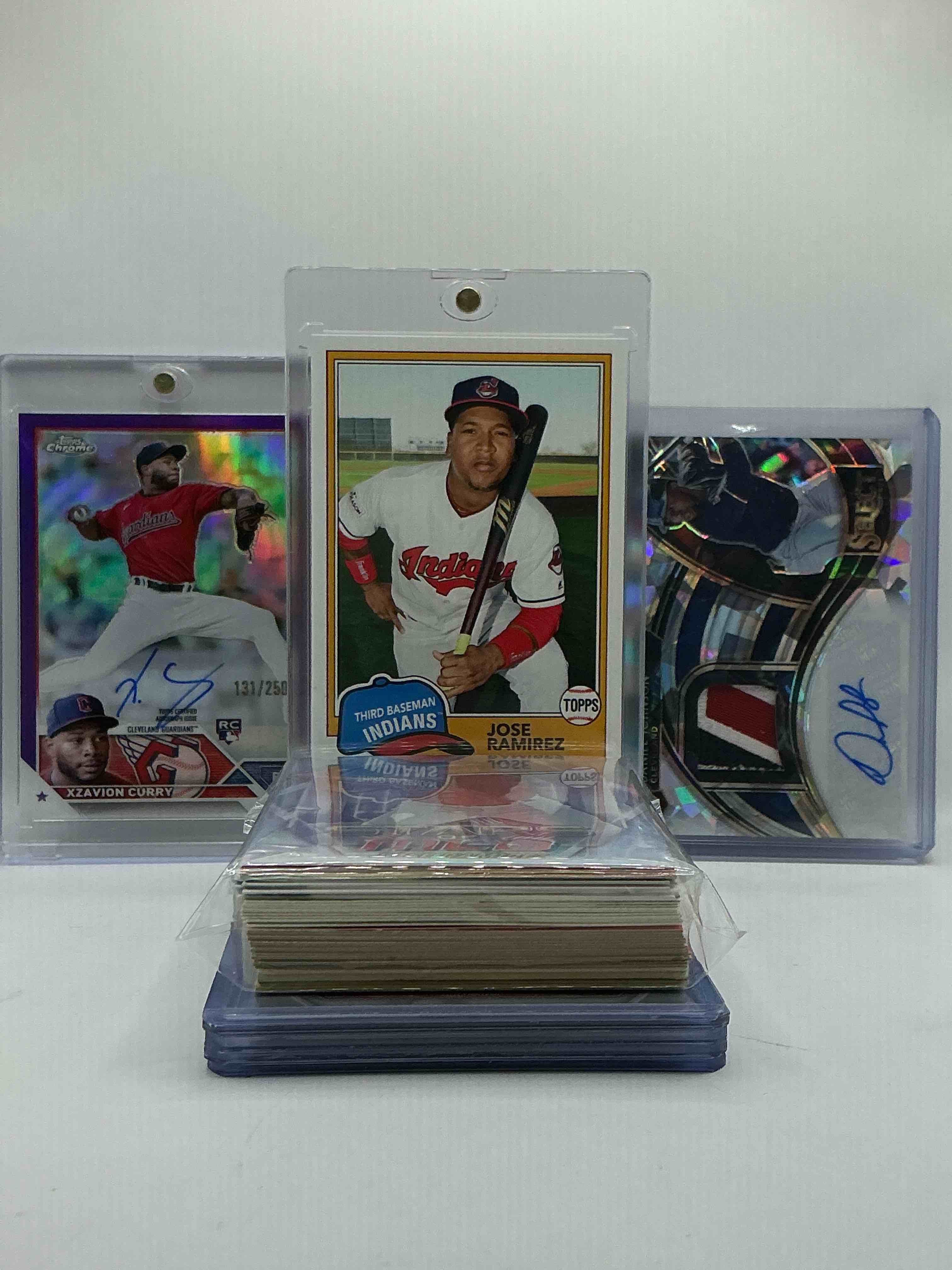 Cleveland Indians & Guardians! Jose Ramirez Topps 2018 Card, David Johnson 12/25 Signed Tri Color Patch AUTO ROOKIE! WOW! RPA /25! INSANE! 50 Card Cleveland, Commons, Rare Cards, Rookies & More! Signed Xzavion Curry Topps Chrome /250, Joe Lampe Signed Bowman Chrome & More! Vintage & New!