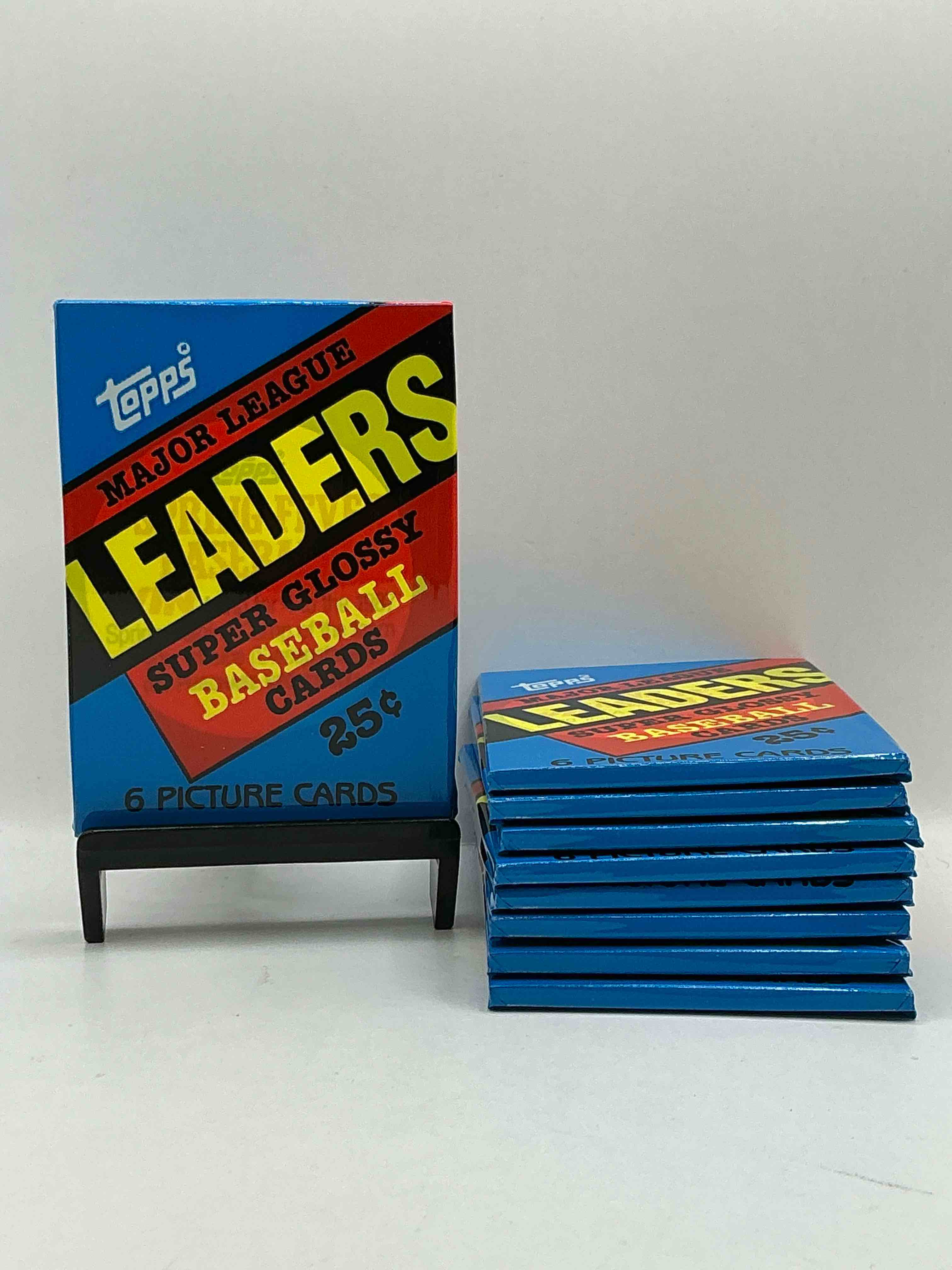 Ultra Rare! 1986 "MLB Leaders" Unopened Miniature Baseball Collectible Card Packs, 6 Cards Per Pack, Direct From Original Retail Case. Super Rare, Impossible To Find! Like New Condition!