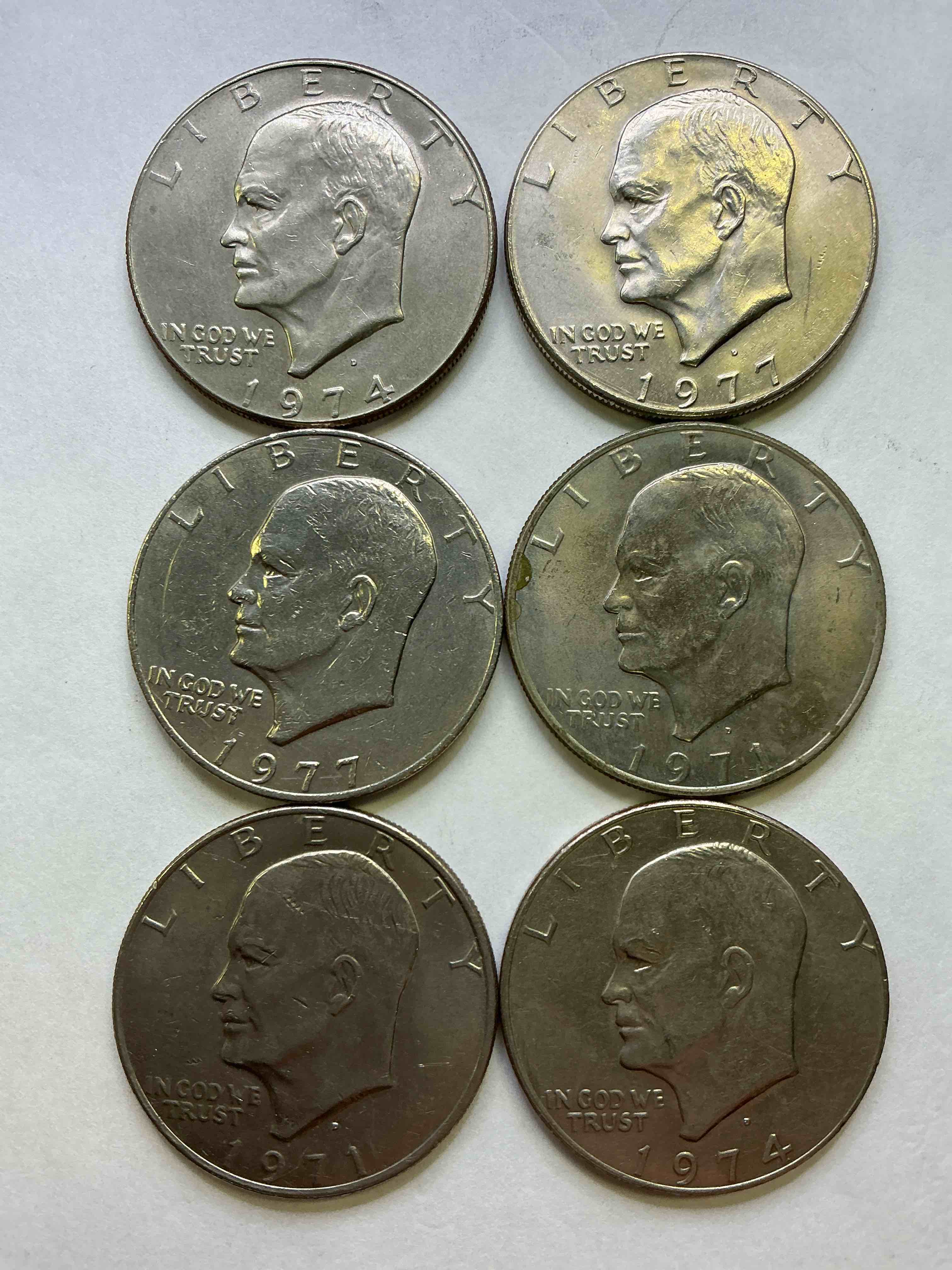Brilliant Eisenhower Dollar Coins! These Striking, Large U.S. Coins Were Minted From 1971-1978. Here Are Gorgeous Examples Of “Ike" Dollars From 1977 & More! These Coins Have Become Immensely Popular With Collectors & Some Have Great Toning!