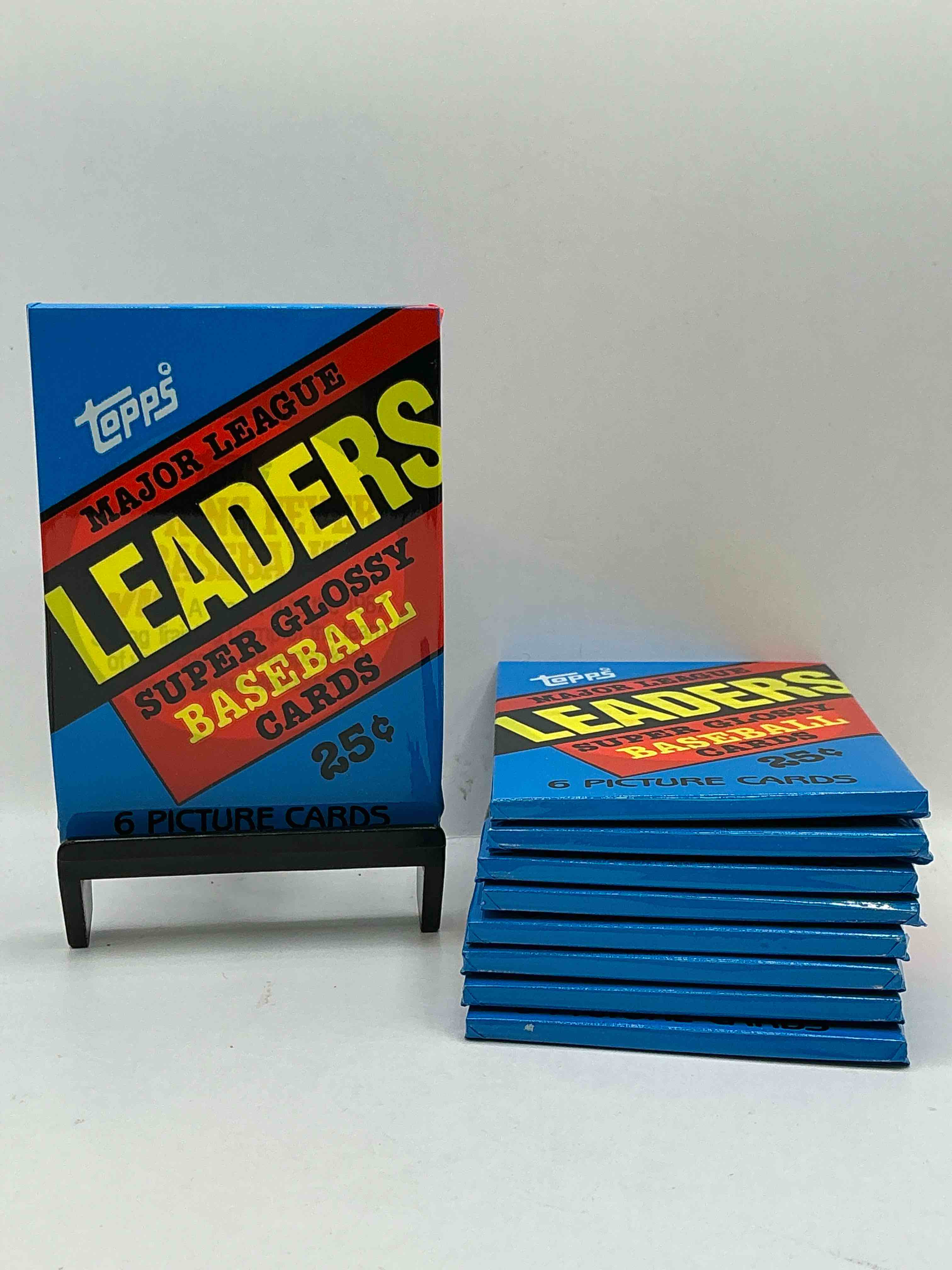 Ultra Rare! 1986 "MLB Leaders" Unopened Miniature Baseball Collectible Card Packs, 6 Cards Per Pack, Direct From Original Retail Case. Super Rare, Impossible To Find! Like New Condition!