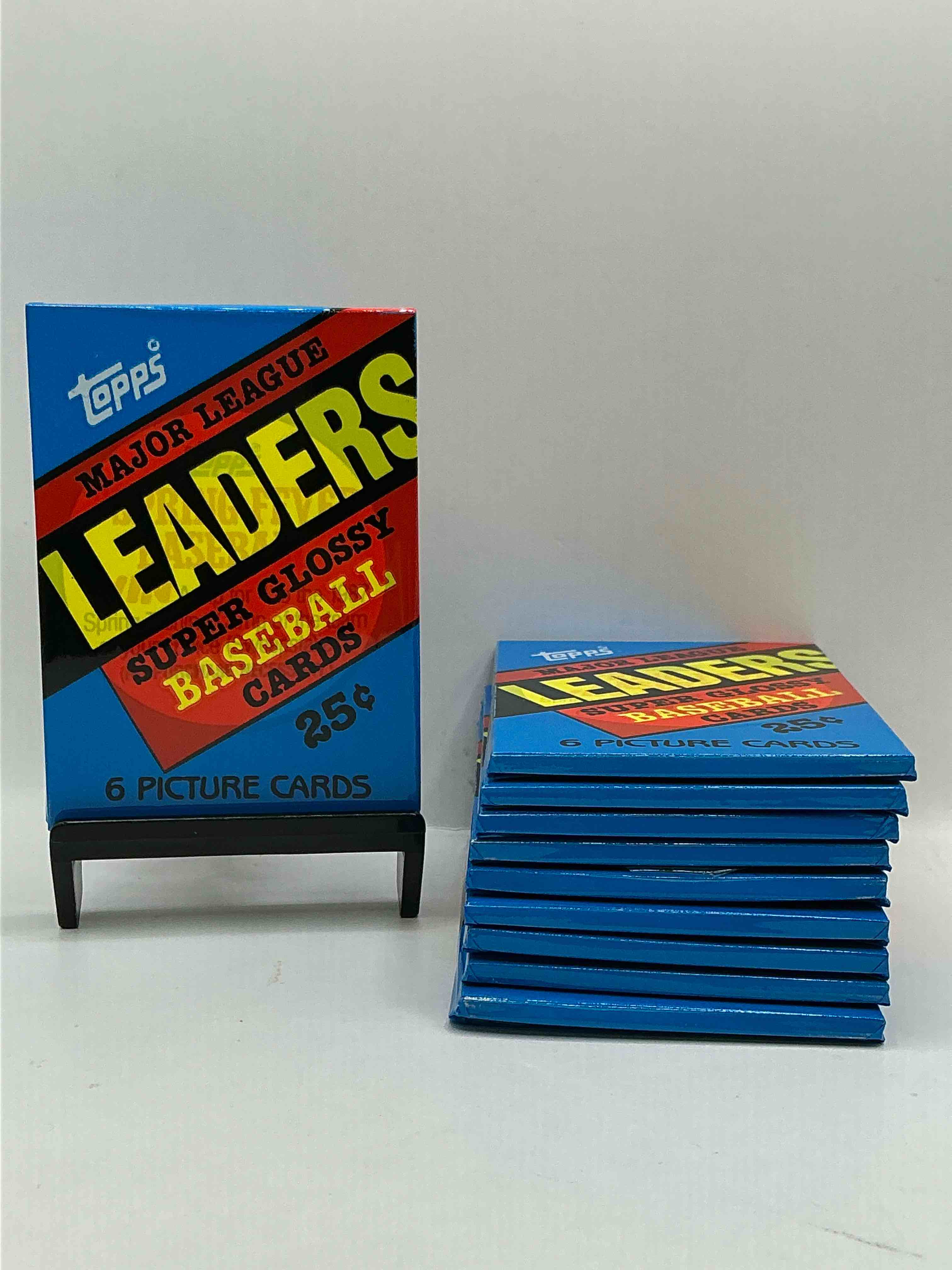 Ultra Rare! 1986 "MLB Leaders" Unopened Miniature Baseball Collectible Card Packs, 6 Cards Per Pack, Direct From Original Retail Case. Super Rare, Impossible To Find! Like New Condition!