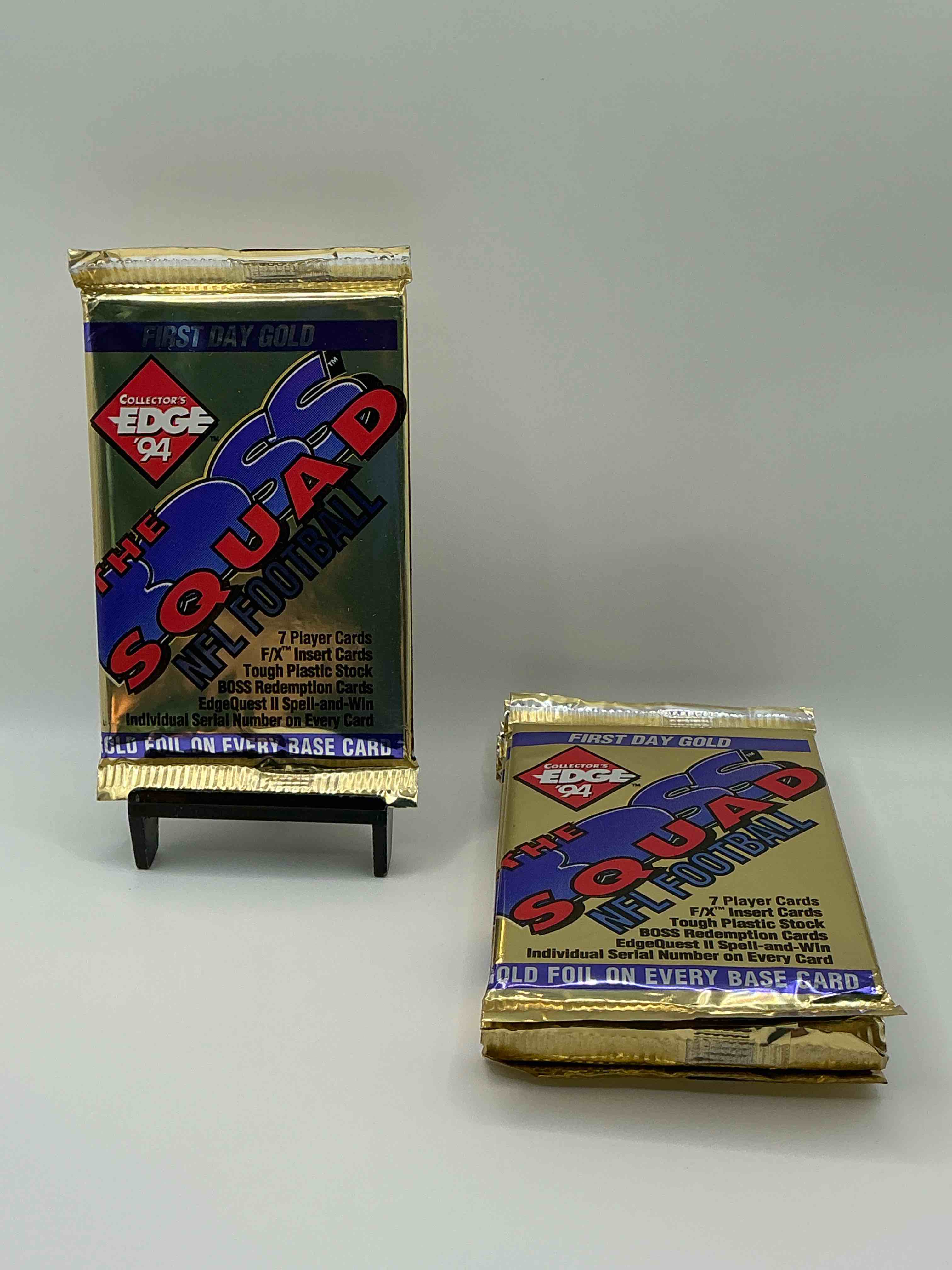 1994 "The BOSS Squad" NFL Collector's Edge Unopened Packs! Direct From Box! Marshall Faulk Rookie Year! Wow! Search For Marshall Faulk Rookie Cards, Legends Like Joe Montana, Jerry Rice, John Elway, Emmitt Smith & So Many More! 90's Extravaganza!