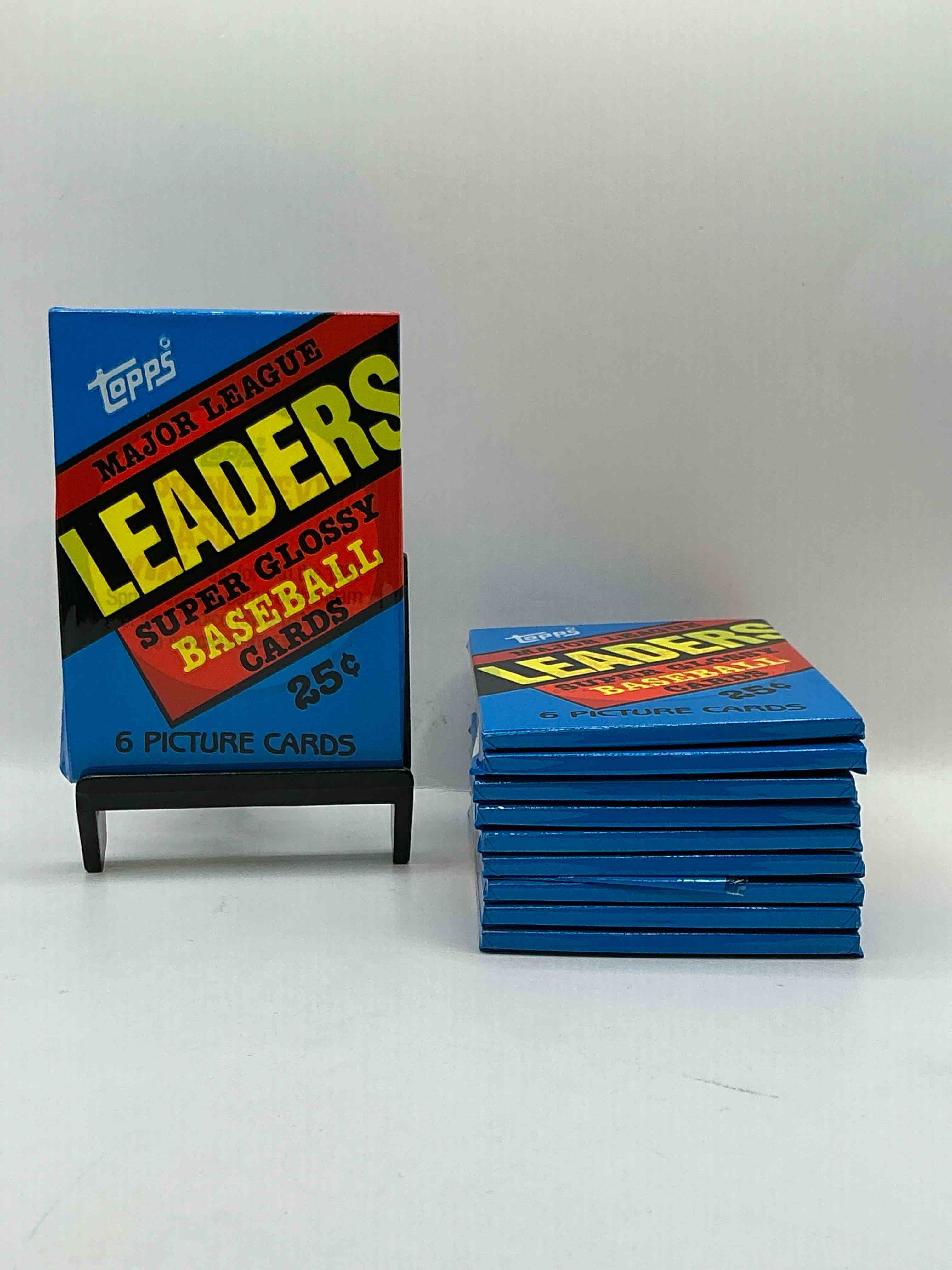 Ultra Rare! 1986 "MLB Leaders" Unopened Miniature Baseball Collectible Card Packs, 6 Cards Per Pack, Direct From Original Retail Case. Super Rare, Impossible To Find! Like New Condition!