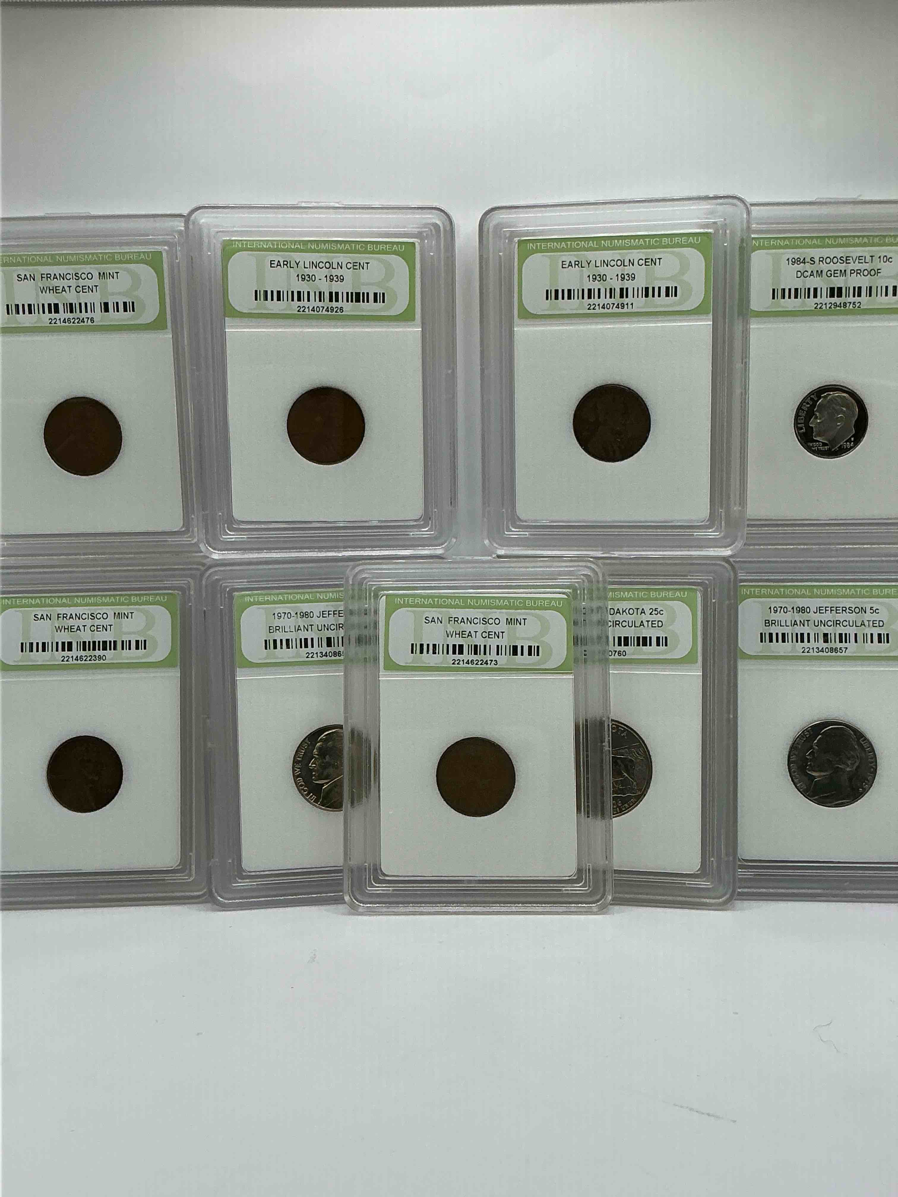 Collector's Dream! 9 Different Rare, Slabbed U.S. Collector Coins In Certified/Catalogued Protective Slab Cases! A Great Way to Build An Incredible Collection Of Protected, Rare U.S. Coins! Great For The Coin Fan & Collector!