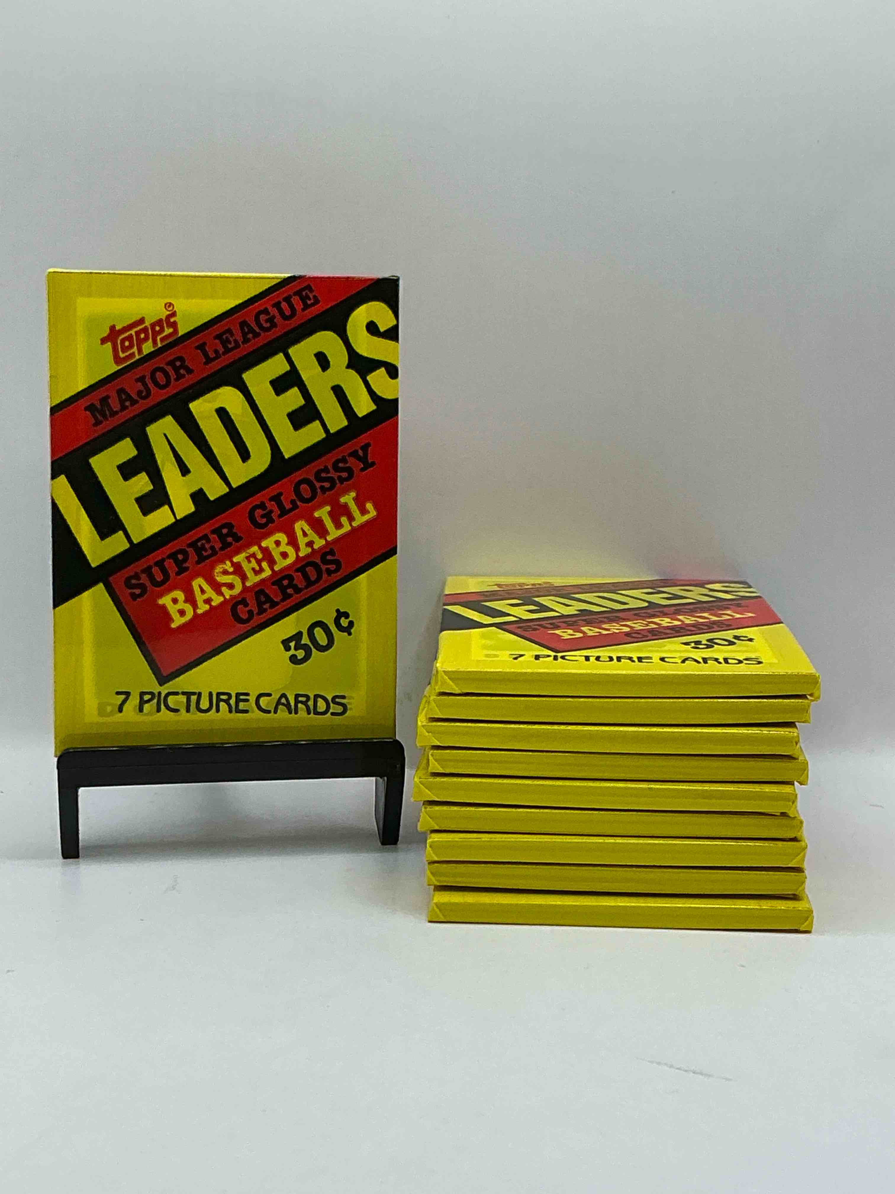 Ultra Rare! 1987 "MLB Leaders" Unopened Miniature Baseball Collectible Card Packs, 6 Cards Per Pack, Direct From Original Retail Case. Super Rare, Impossible To Find! Like New Condition!