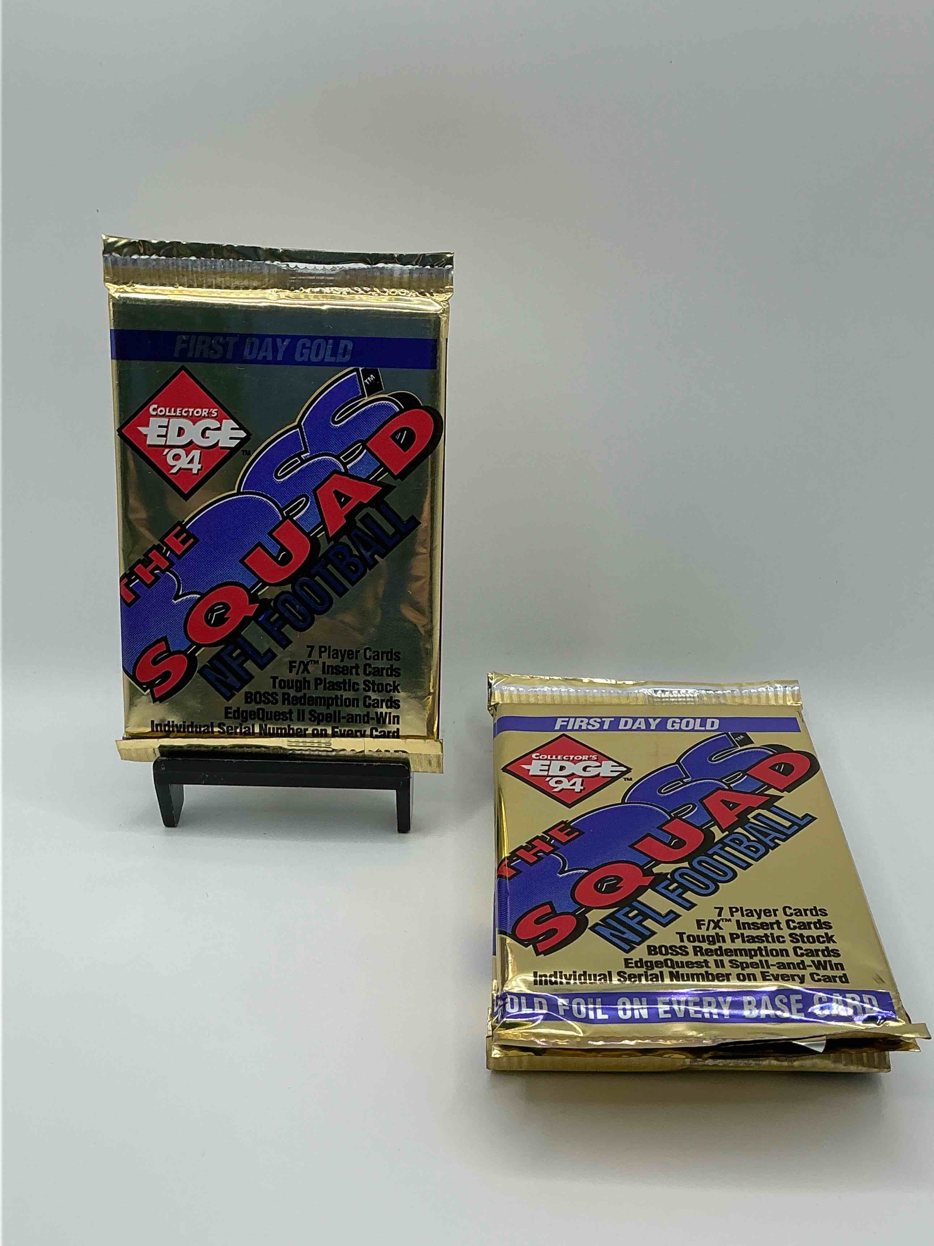 1994 "The BOSS Squad" NFL Collector's Edge Unopened Packs! Direct From Box! Marshall Faulk Rookie Year! Wow! Search For Marshall Faulk Rookie Cards, Legends Like Joe Montana, Jerry Rice, John Elway, Emmitt Smith & So Many More! 90's Extravaganza!