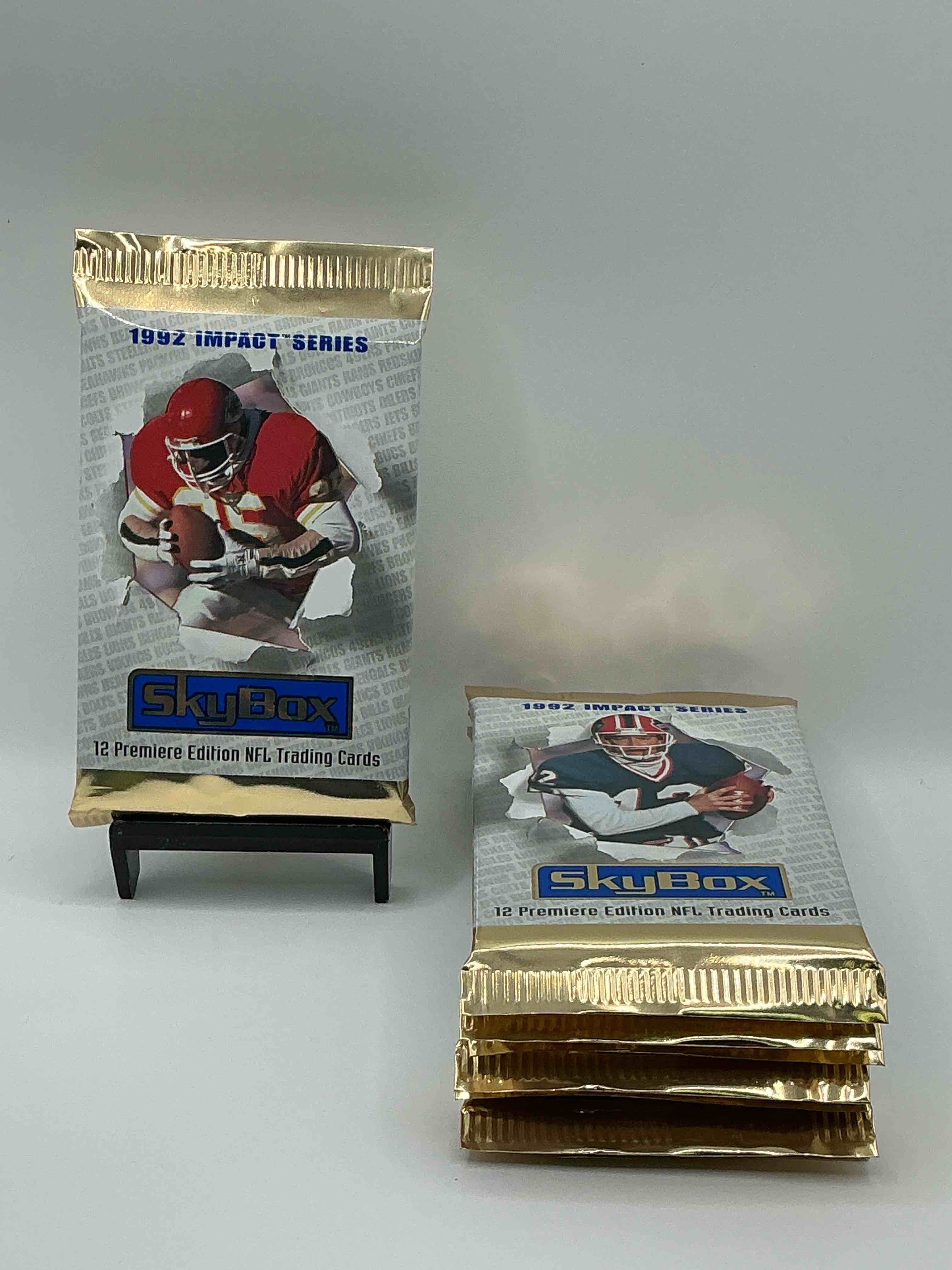 Football Insanity! 1992 Skybox Impact Series Premiere Edition Football Card Packs!All Unopened & Straight From Box! High End Cards! Search For NFL Stars Brett Favre, Jim Kelly, Warren Moon, Joe Montana, Barry Sanders & So Many More, Direct From Original Box!