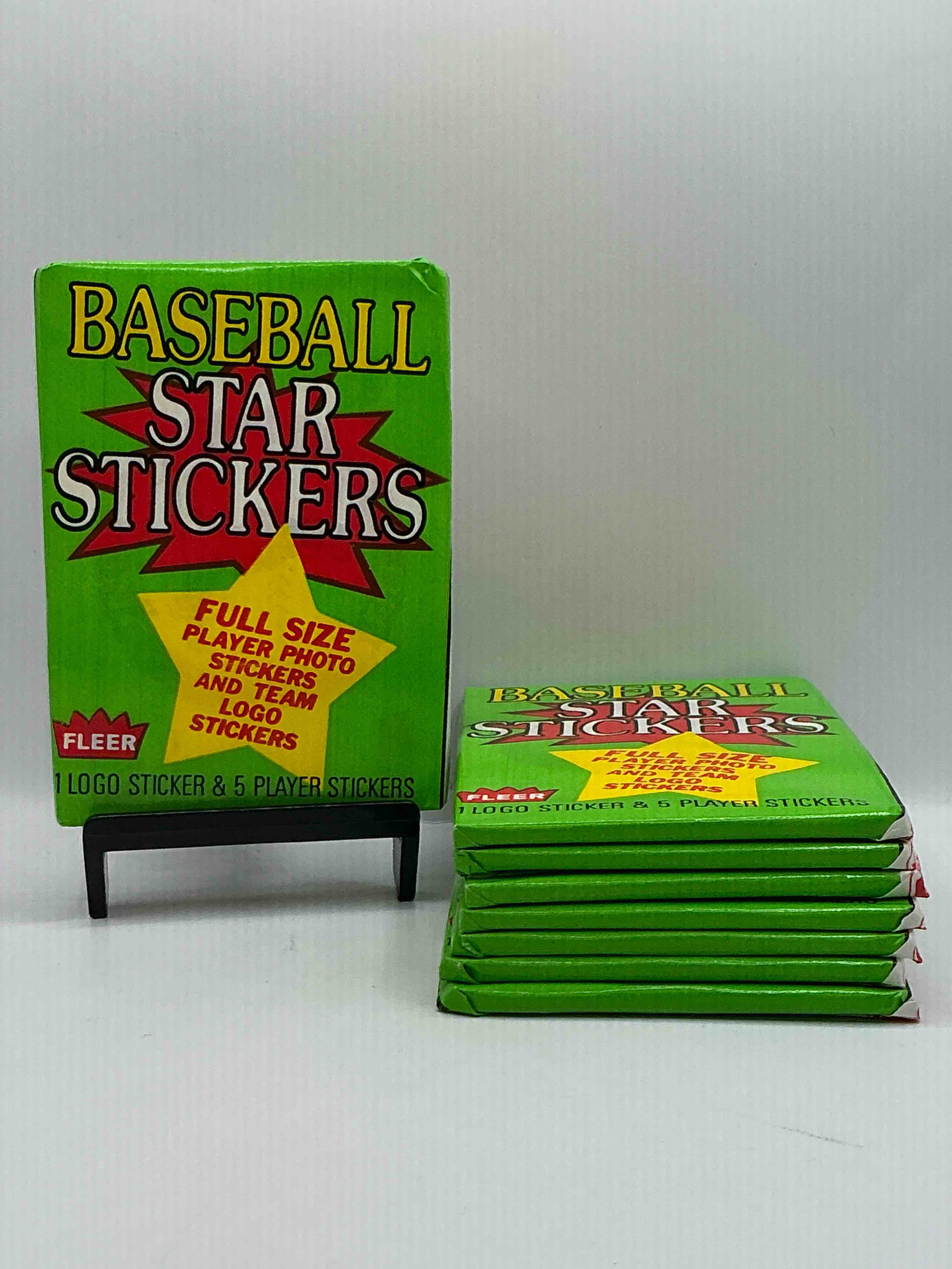 1986 Fleer Baseball History! Rare 1986 Sports Card Collectible Sticker Wax Packs, Direct From Original Sealed Retail Case. Each Pack Contains One Team Logo & Five Player Stickers. Get Your Hands On Baseball History, Drying Up Fast!
