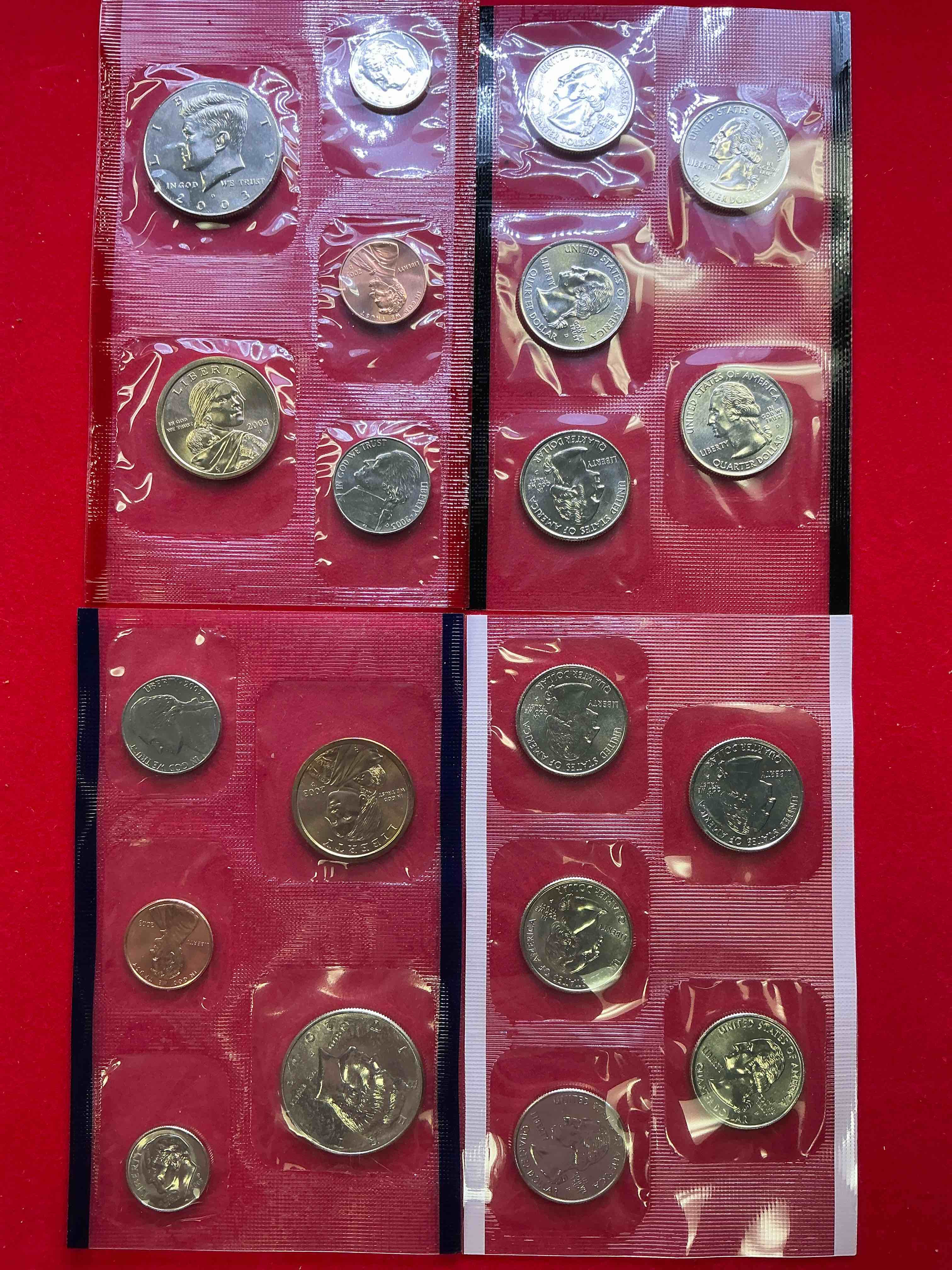 2003 Uncirculated Mint Set! 20 Coin Mint Set With Ohio & Indiana State Quarters! Half Dollars, One Dollar Coins, Quarters, Nickels, Dimes & Pennies! 20 Coin Uncirculated Mint Set! 