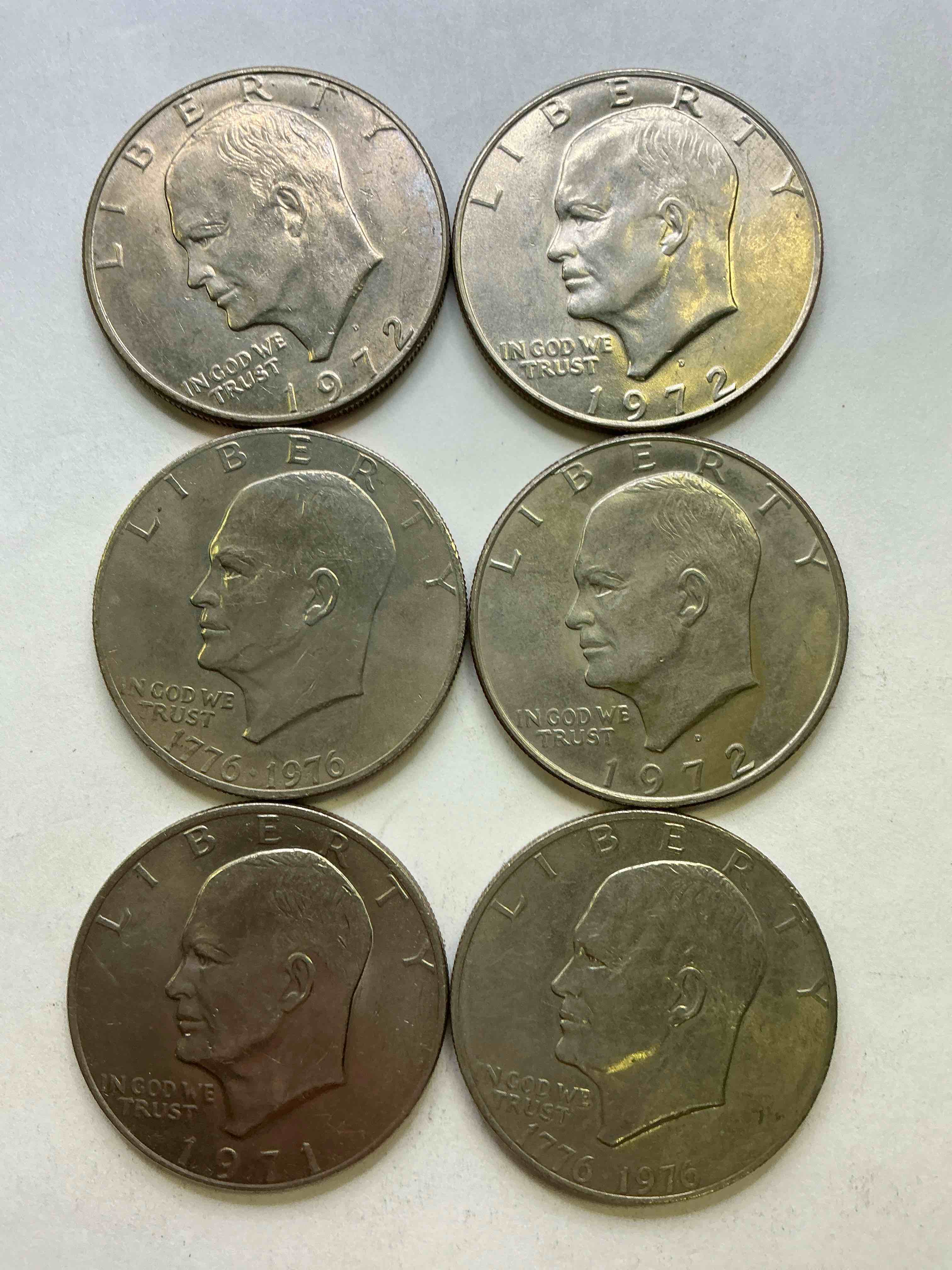 Gorgeous Eisenhower Dollar Coins! These Striking, Large U.S. Coins Were Minted From 1971-1978. Here Are Gorgeous Examples Of “Ike" Dollars From 1976 & More! These Coins Have Become Immensely Popular With Collectors & Some Have Great Toning!