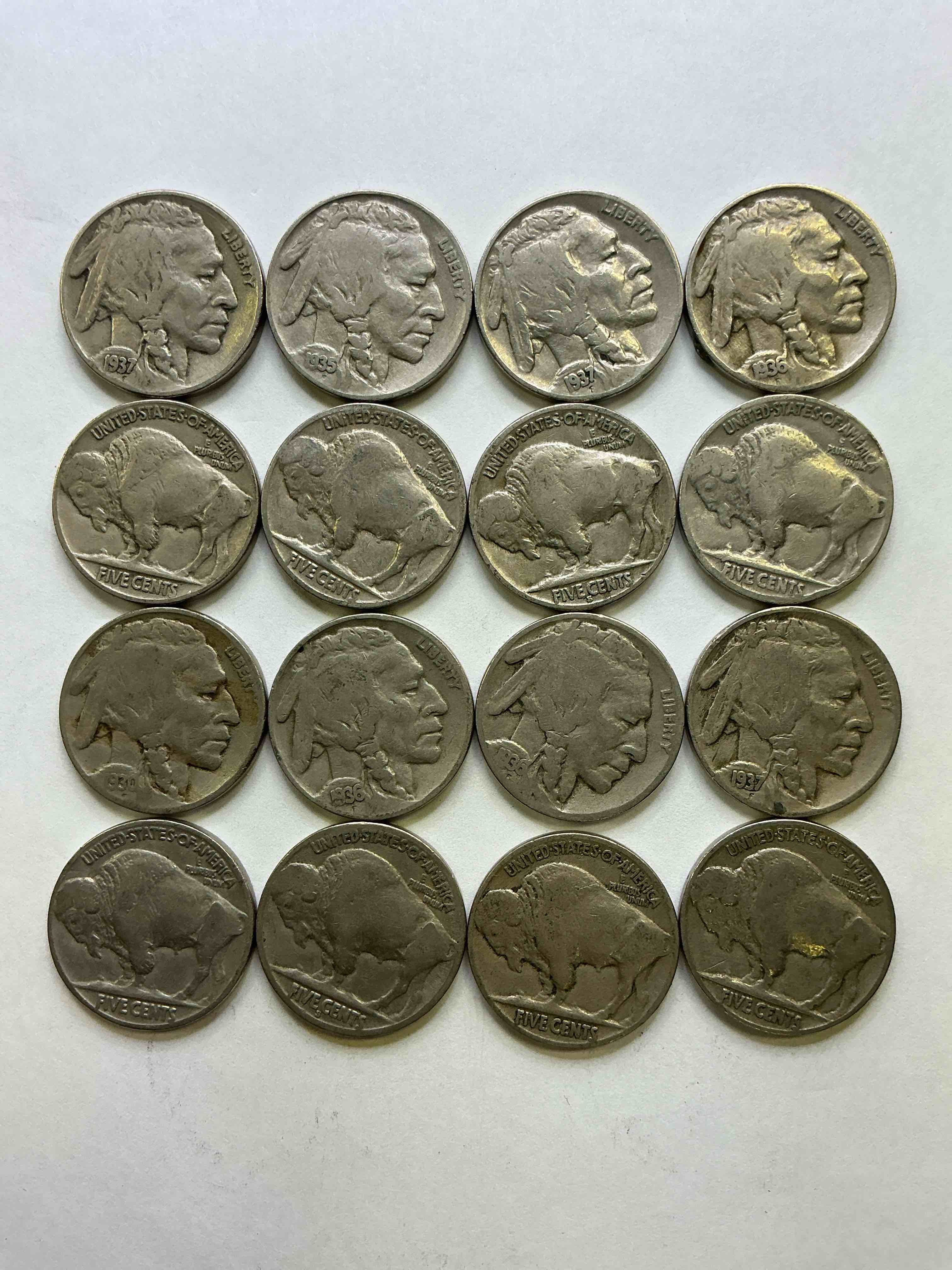 Historic Buffalo Nickels! Indian Head Buffalo Nickels Were Minted From 1913 To 1938 & Have Become A Favorite For Coin Collectors Around The World! Own Pieces Of American History With These Cool Indian Head Buffalo Nickels In Circulated Condition, Most With Visible Dates Which Is Very Rare For Buffalo