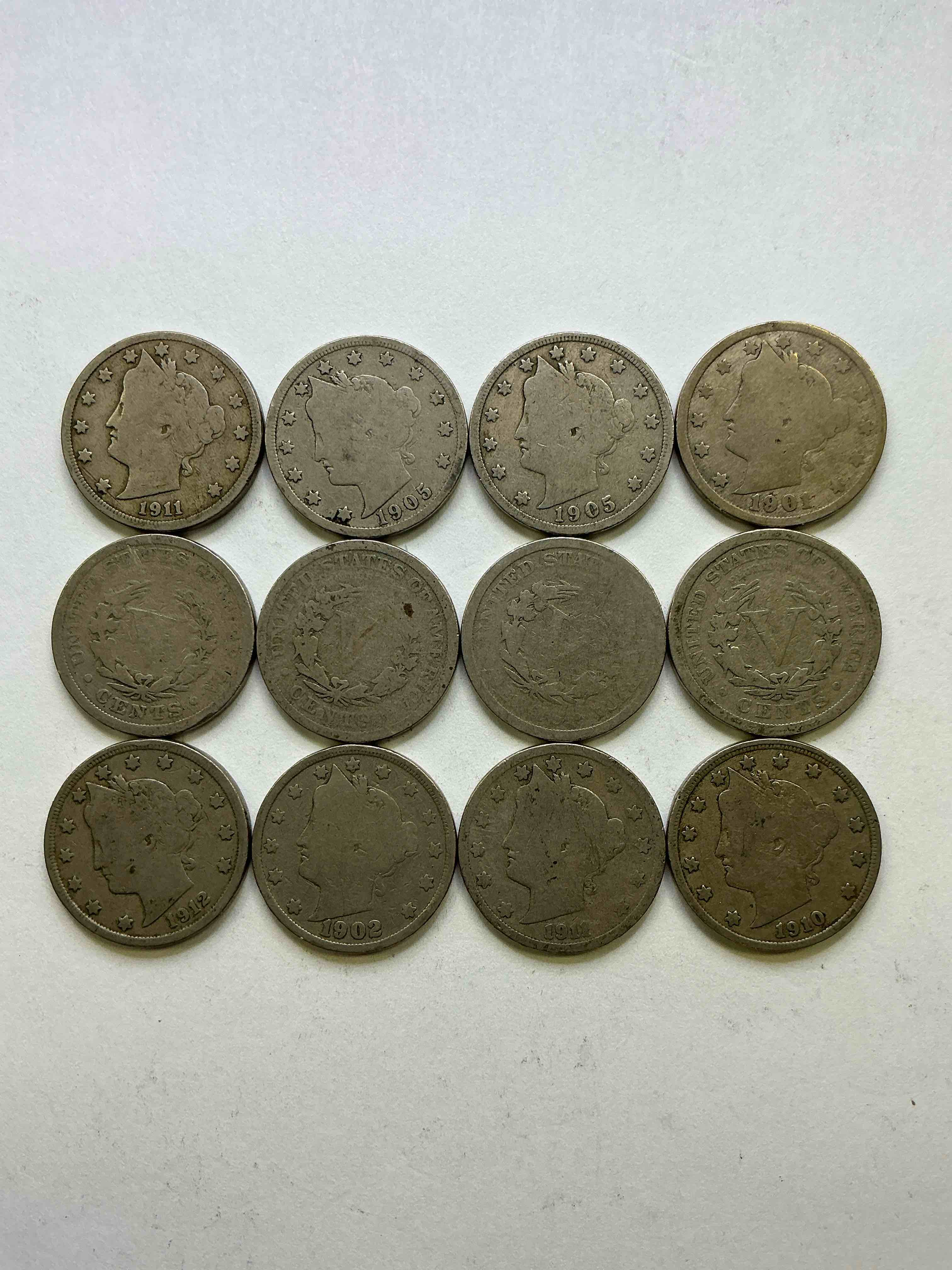 Antique U.S. V Nickels! Think Of The History These Coins Have Seen!, Liberty Head V Nickels Were Minted Up Until 1913 & Were The Style Of Nickels Before Buffalo Nickels. Own Some Cool Pieces Of History! Rare To See These Coins With The "Date On" In Circulated Condition!