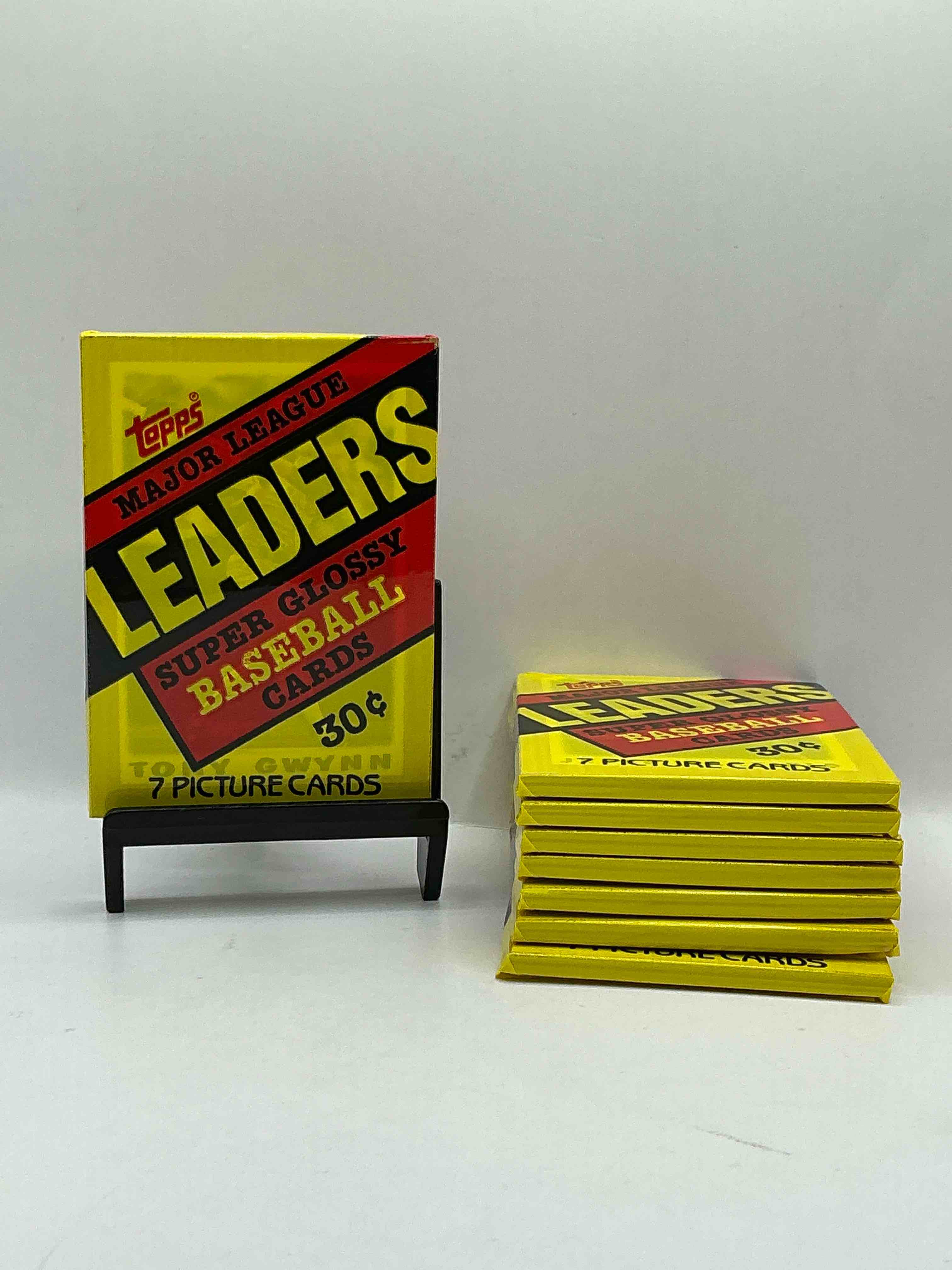 Ultra Rare! 1987 "MLB Leaders" Unopened Miniature Baseball Collectible Card Packs, 6 Cards Per Pack, Direct From Original Retail Case. Super Rare, Impossible To Find! Like New Condition!