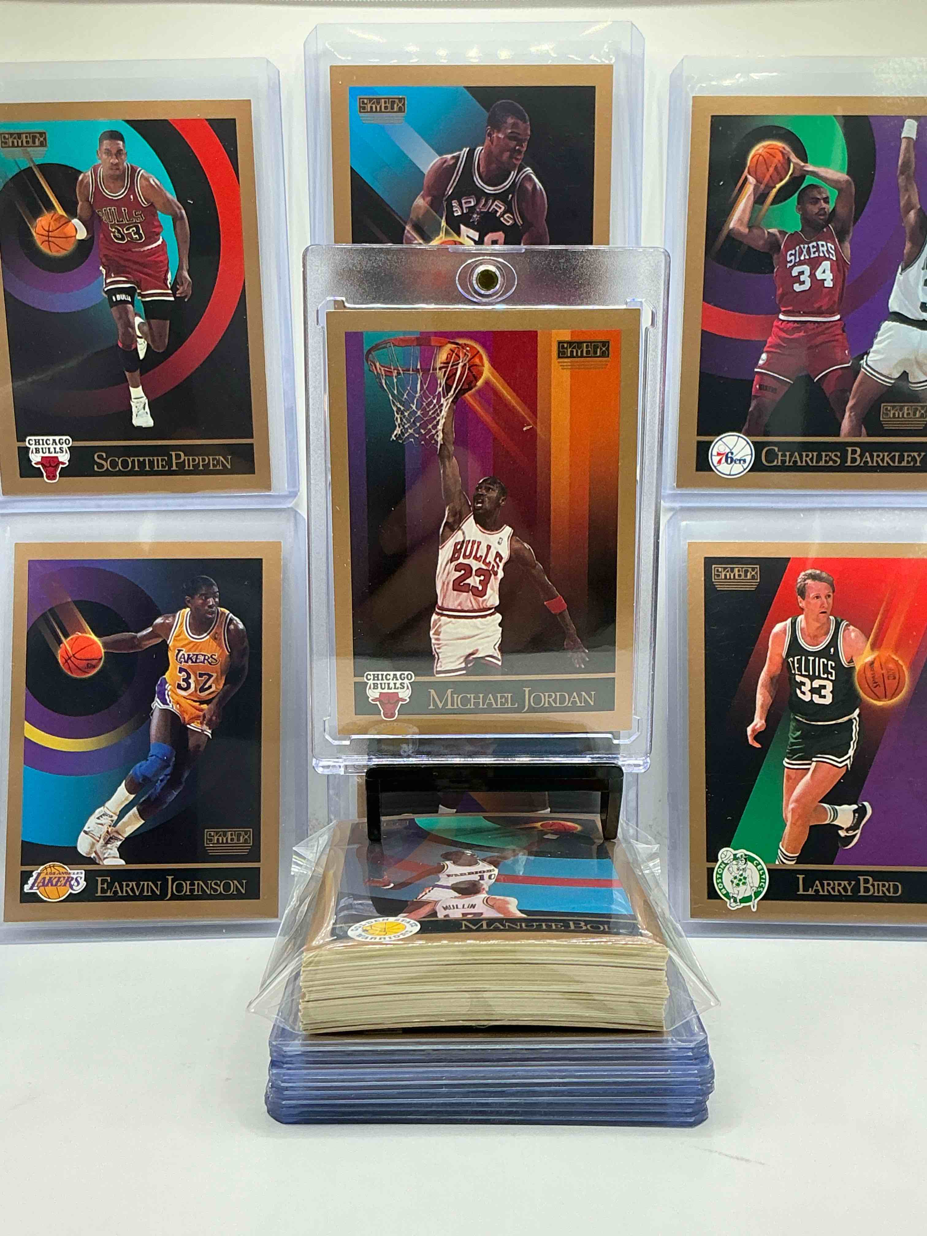 Michael Jordan! 1990 Skybox 50 Card Basketball! The BEST Cards From The Year! Michael Jordan, Larry Bird, Scottie Pippen, David Robinson, Charles Barkley, Akeem Olajuwon, Karl Malone, Clyde Drexler & More! All Stars, Hall Of Famers, Champions & More, The Perfect Mix Of Miscellaneous '90 NBA Variety!
