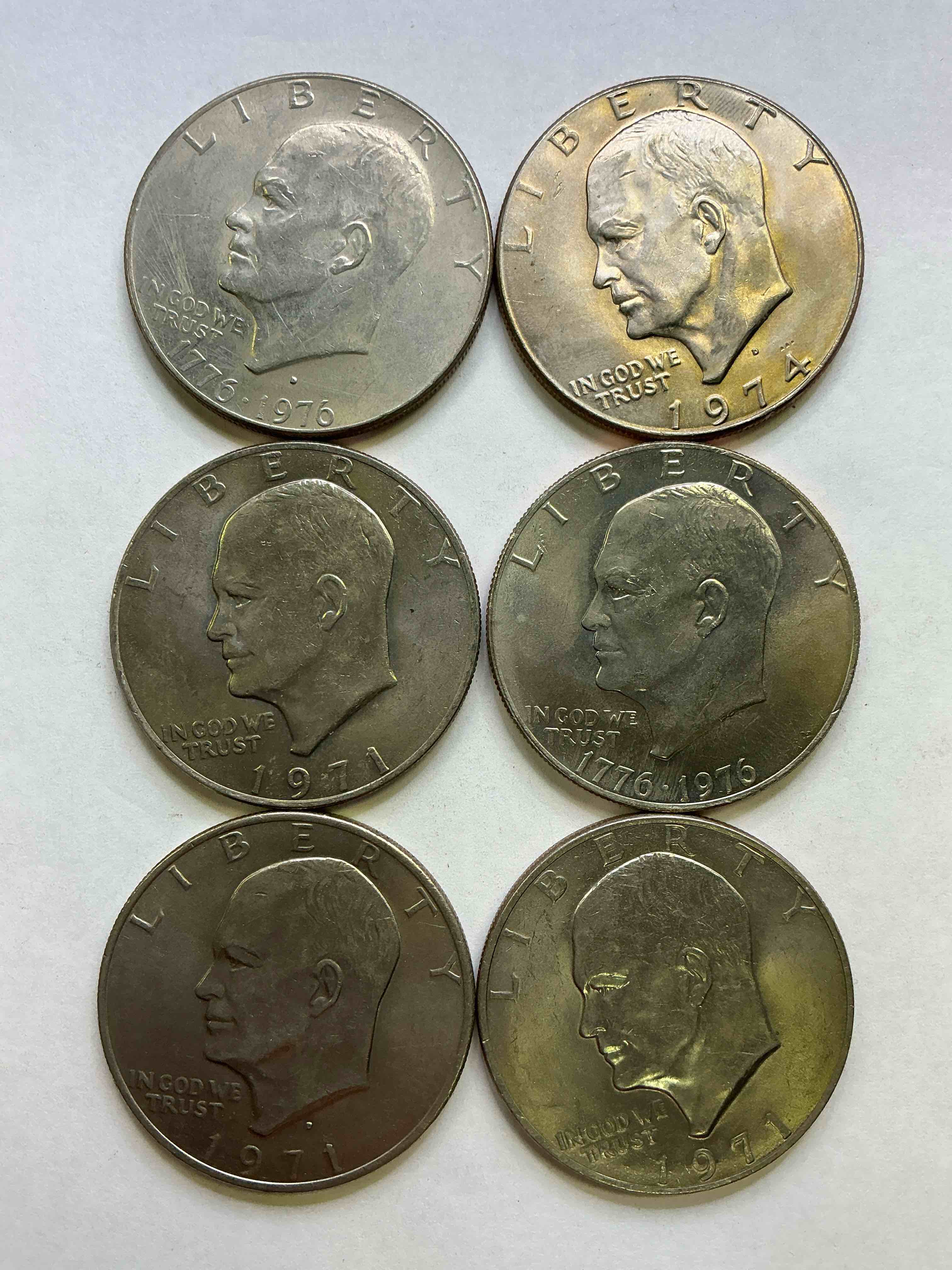 Gorgeous Eisenhower Dollar Coins! These Striking, Large U.S. Coins Were Minted From 1971-1978. Here Are Gorgeous Examples Of “Ike" Dollars From 1976 & More! These Coins Have Become Immensely Popular With Collectors & Some Have Great Toning!