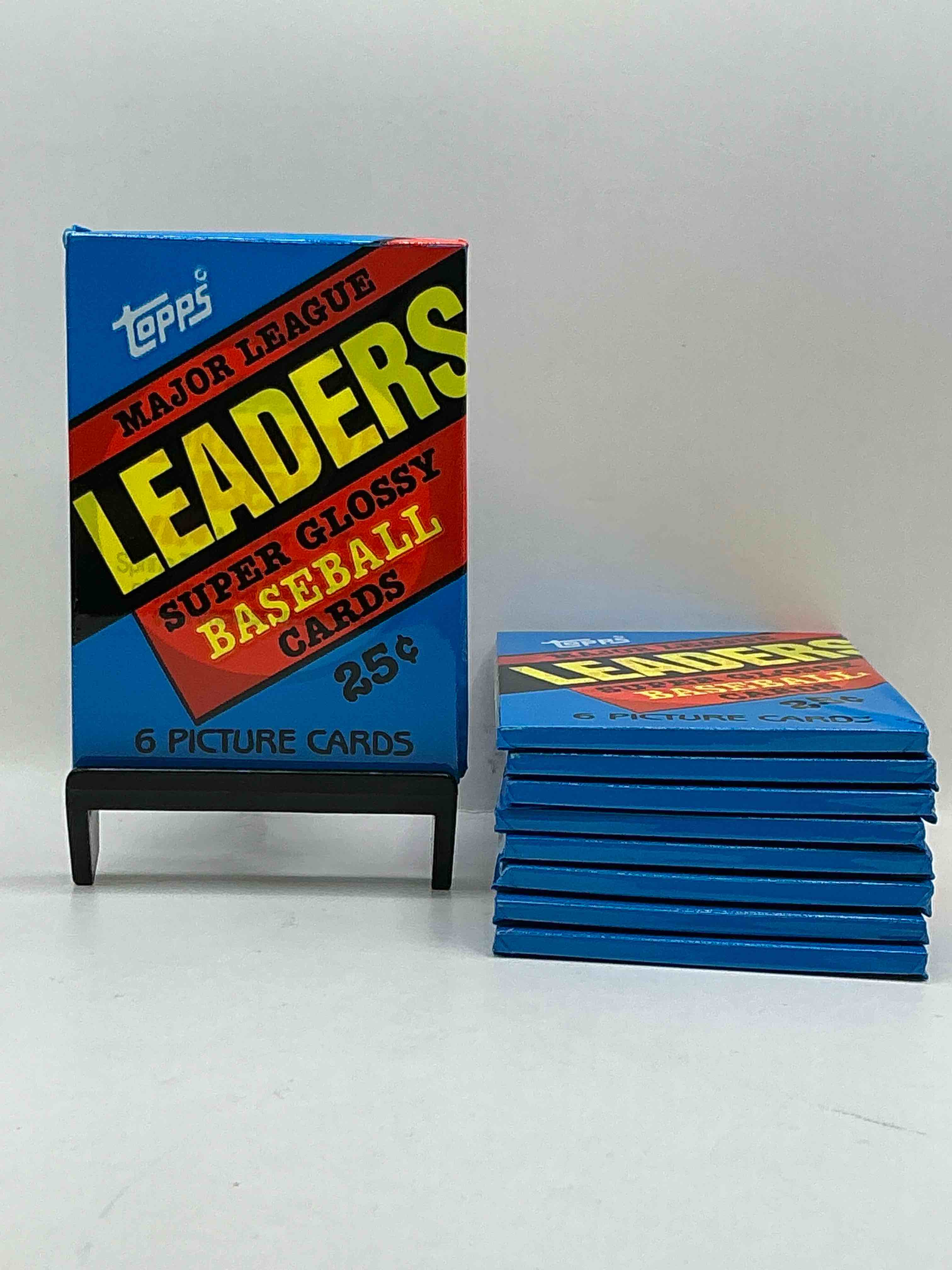 Ultra Rare! 1986 "MLB Leaders" Unopened Miniature Baseball Collectible Card Packs, 6 Cards Per Pack, Direct From Original Retail Case. Super Rare, Impossible To Find! Like New Condition!