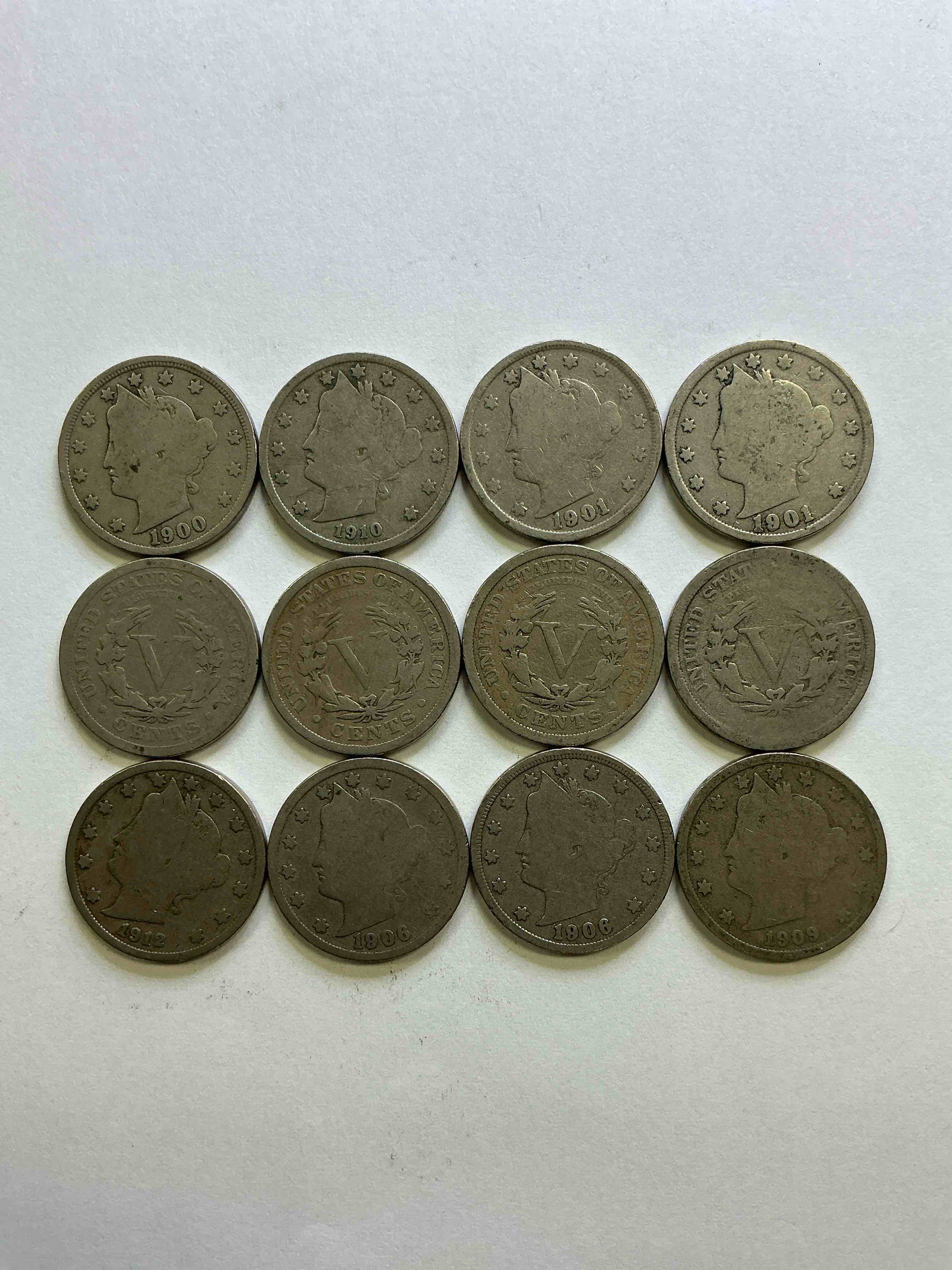 Antique U.S. V Nickels! Think Of The History These Coins Have Seen!, Liberty Head V Nickels Were Minted Up Until 1913 & Were The Style Of Nickels Before Buffalo Nickels. Own Some Cool Pieces Of History! Rare To See These Coins With The "Date On" In Circulated Condition!