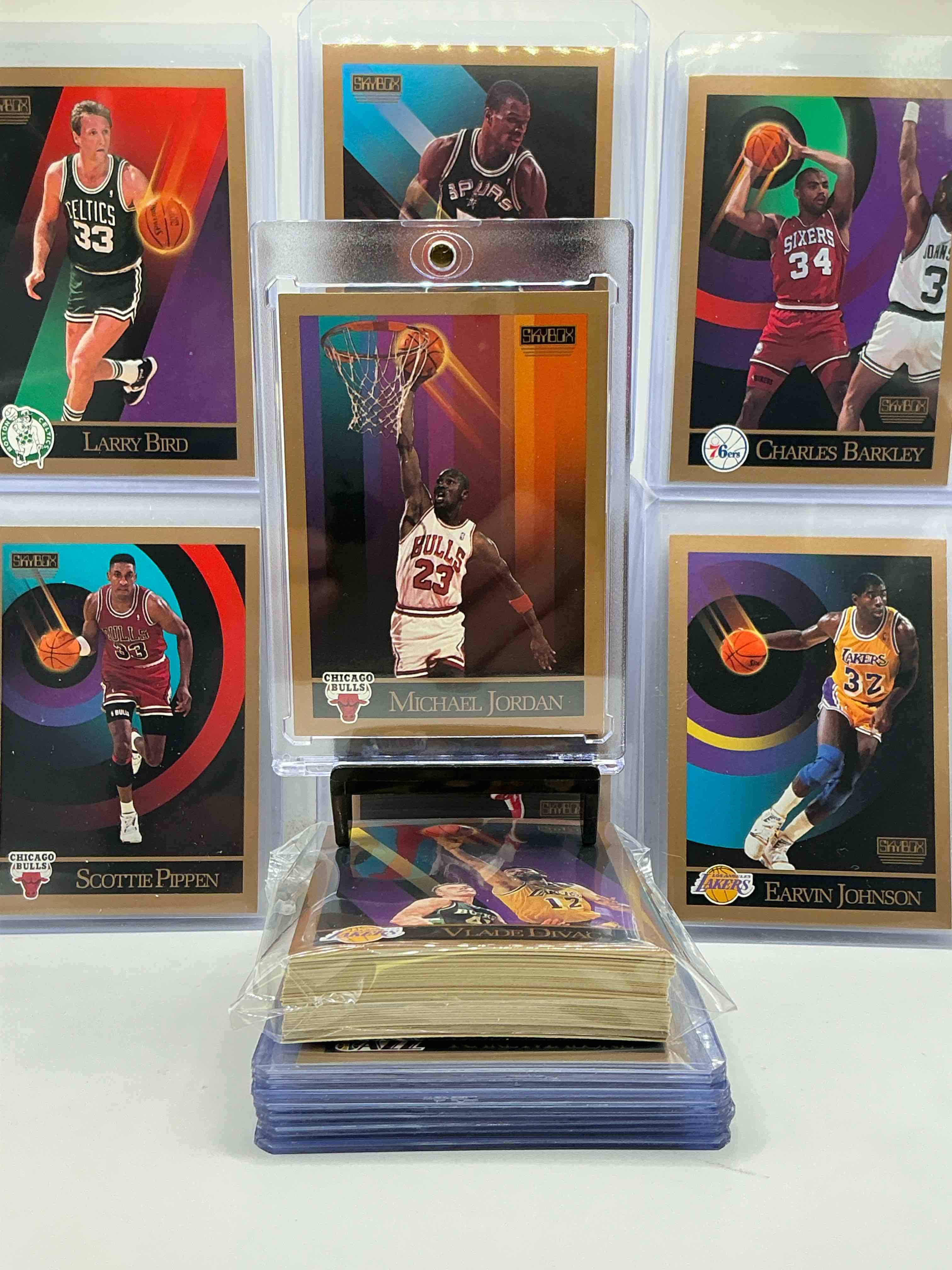 Michael Jordan! 1990 Skybox 50 Card Basketball! The BEST Cards From The Year! Michael Jordan, Magic Johnson, Larry Bird, Scottie Pippen, David Robinson, Charles Barkley, Karl Malone, Clyde Drexler & More! All Stars, Hall Of Famers, Champions & More, The Perfect Mix Of Miscellaneous '90 NBA Variety!