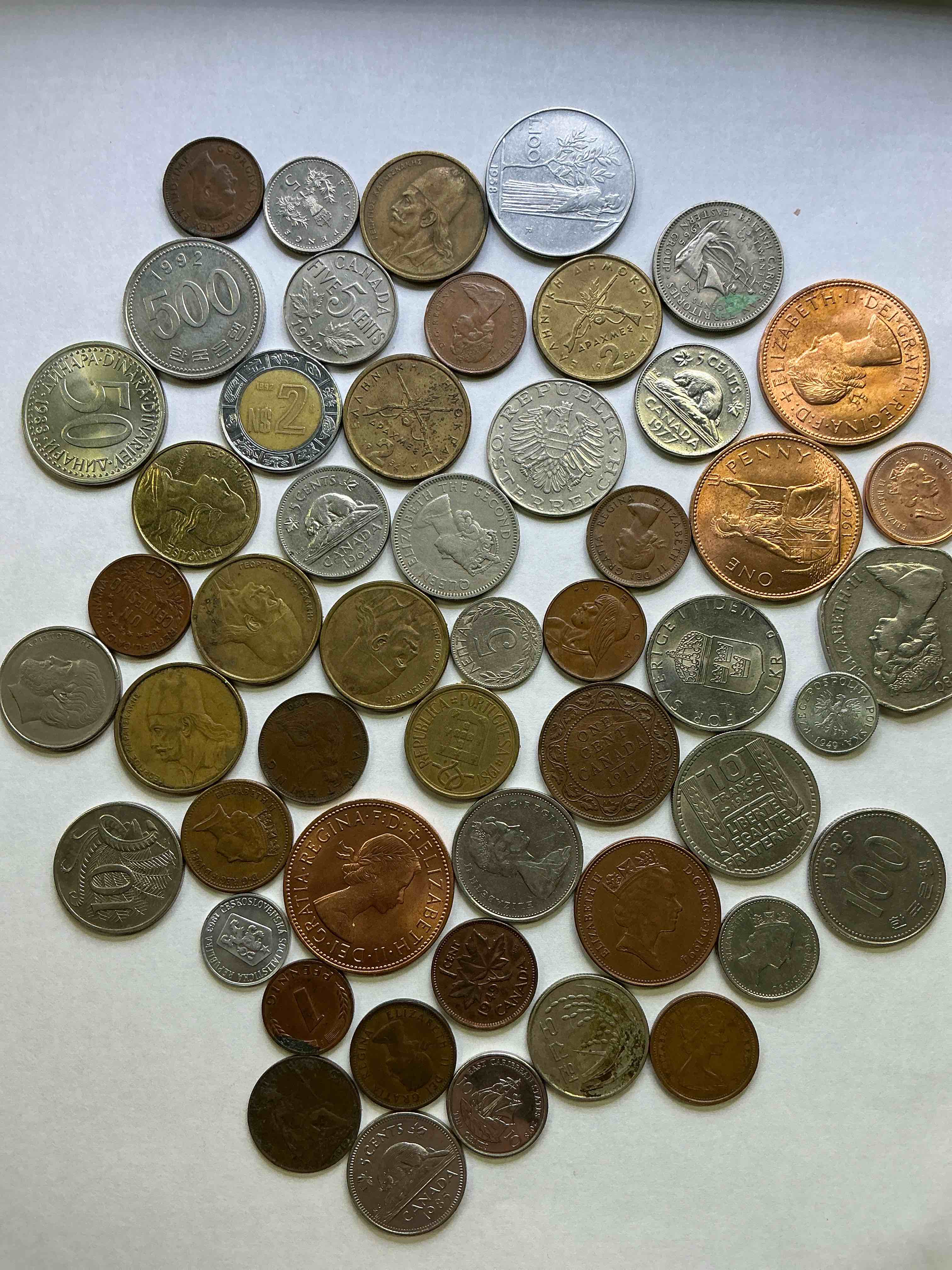 World Coins, Antique & Vintage! Each Lot Is Unique! Many Different Years, Countries, Sizes & Exotic Places. This Cool Collection Of Antique Coins From Around The World Is Loads Of Fun! Have Fun Identifying Each Coin & Country As A Great Educational Tool! A Great Investment Too!