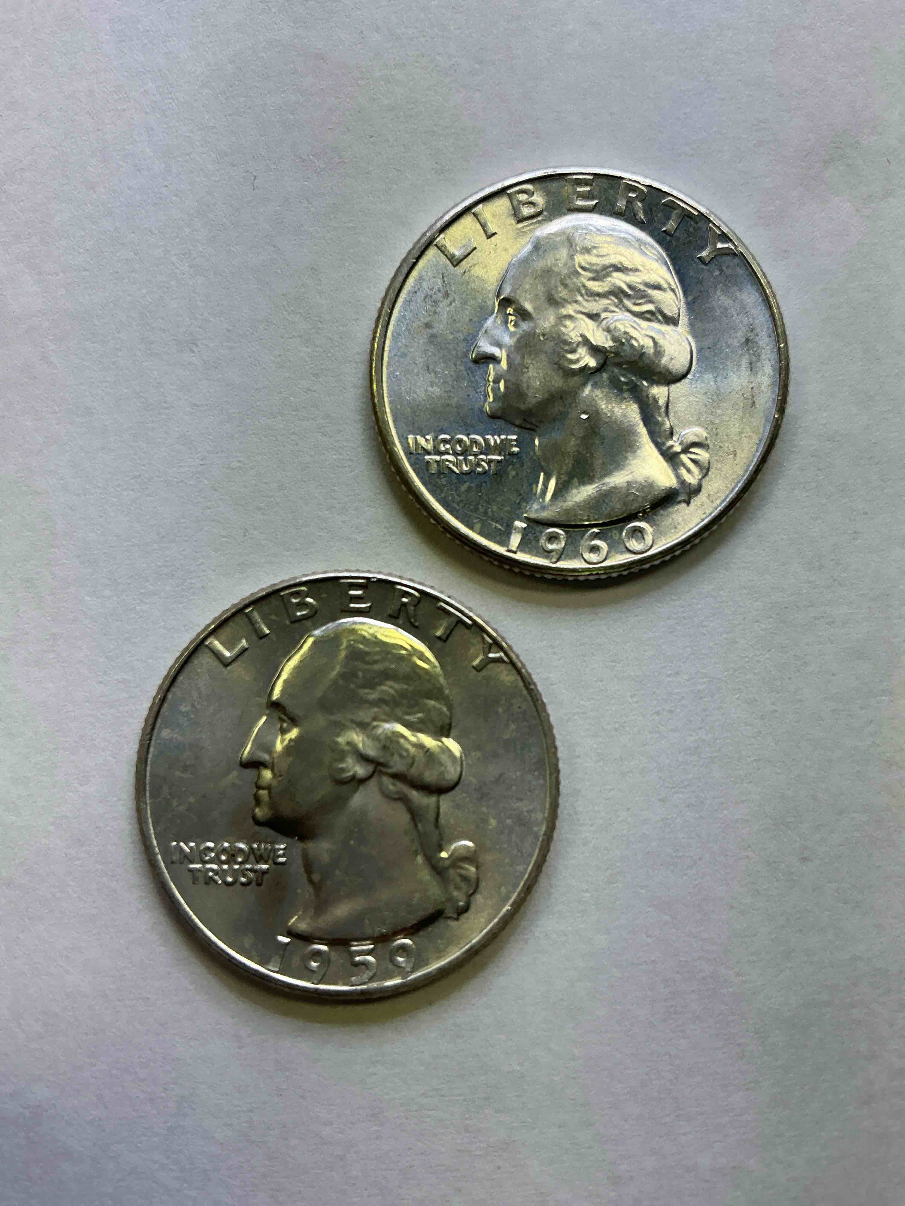 George Washington Silver! Pre 1965 U.S. Quarter Dollar Coins Were Actually Silver, Here Are Three Great Examples Of Awesome Pre 1965 George Washington Silver Quarters! Great For Investing In Precious Metals! These Coins Were Minted At 90% Silver and 10% Copper, Giving Them A Net Weight Of .18084 Ounces Of Pure Silver Per Coin! Hard To Find! Invest & Win!