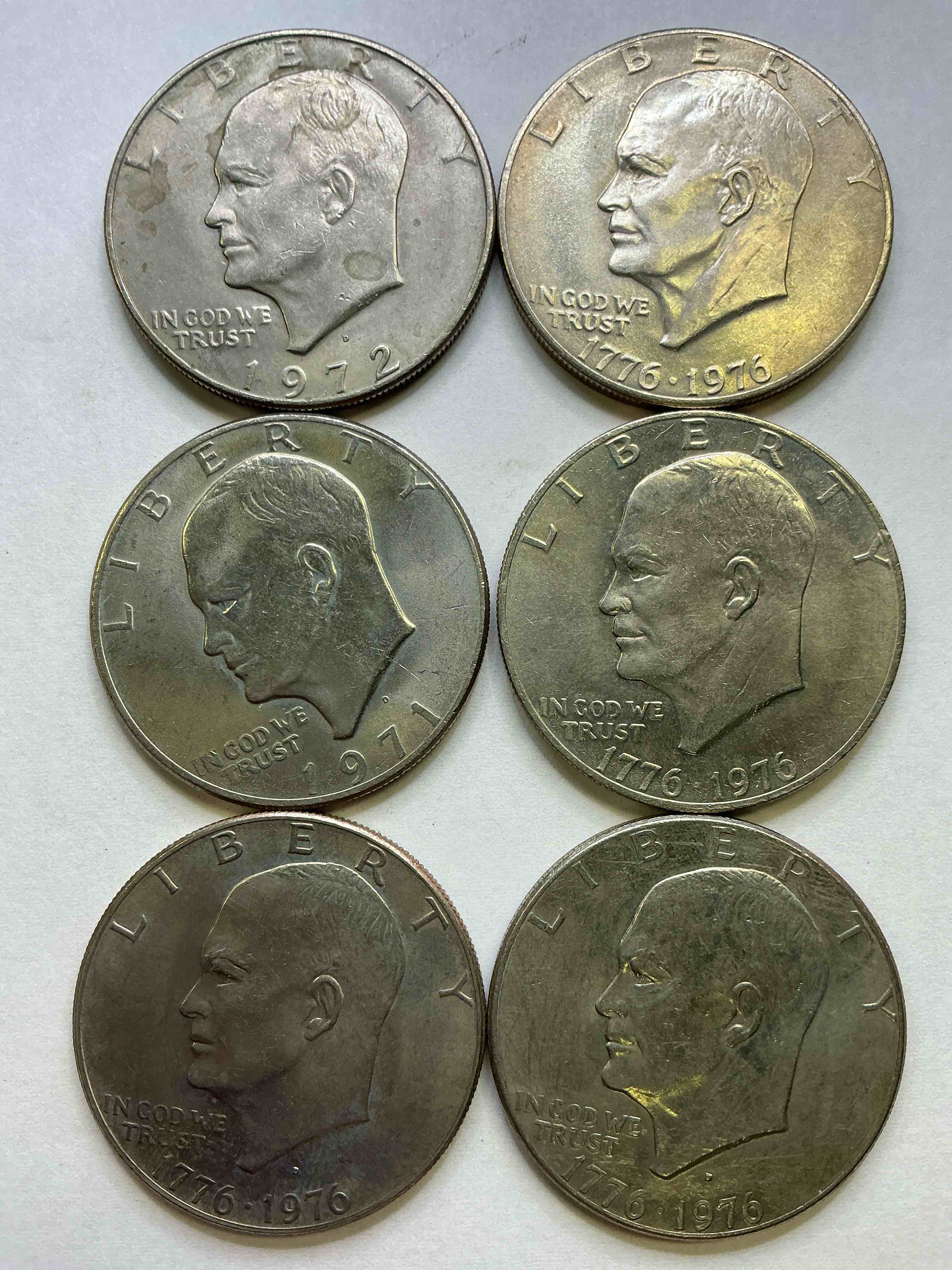 Gorgeous Eisenhower Dollar Coins! These Striking, Large U.S. Coins Were Minted From 1971-1978. Here Are Gorgeous Examples Of “Ike" Dollars From 1976 & More! These Coins Have Become Immensely Popular With Collectors & Some Have Great Toning!