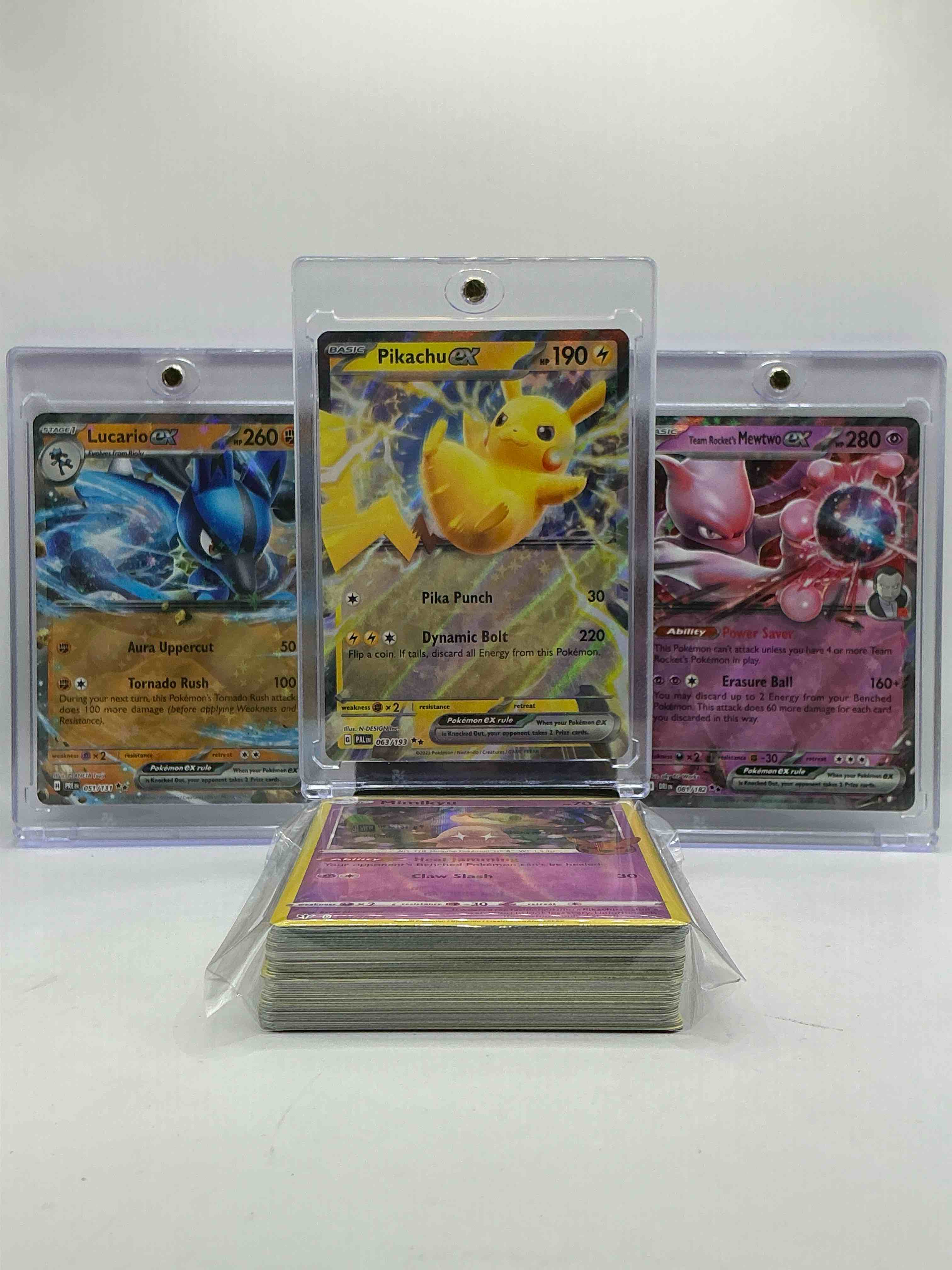 Pokémon Party! Pikachu EX Holo! Mewtwo EX Holo, Lucario EX HOLO & More! Insane 50 Card Lot With Some Of The Hottest Pokemon Right Now! Insane Trio… This 50 Card Lot Includes Commons, Holos, Legends & More!