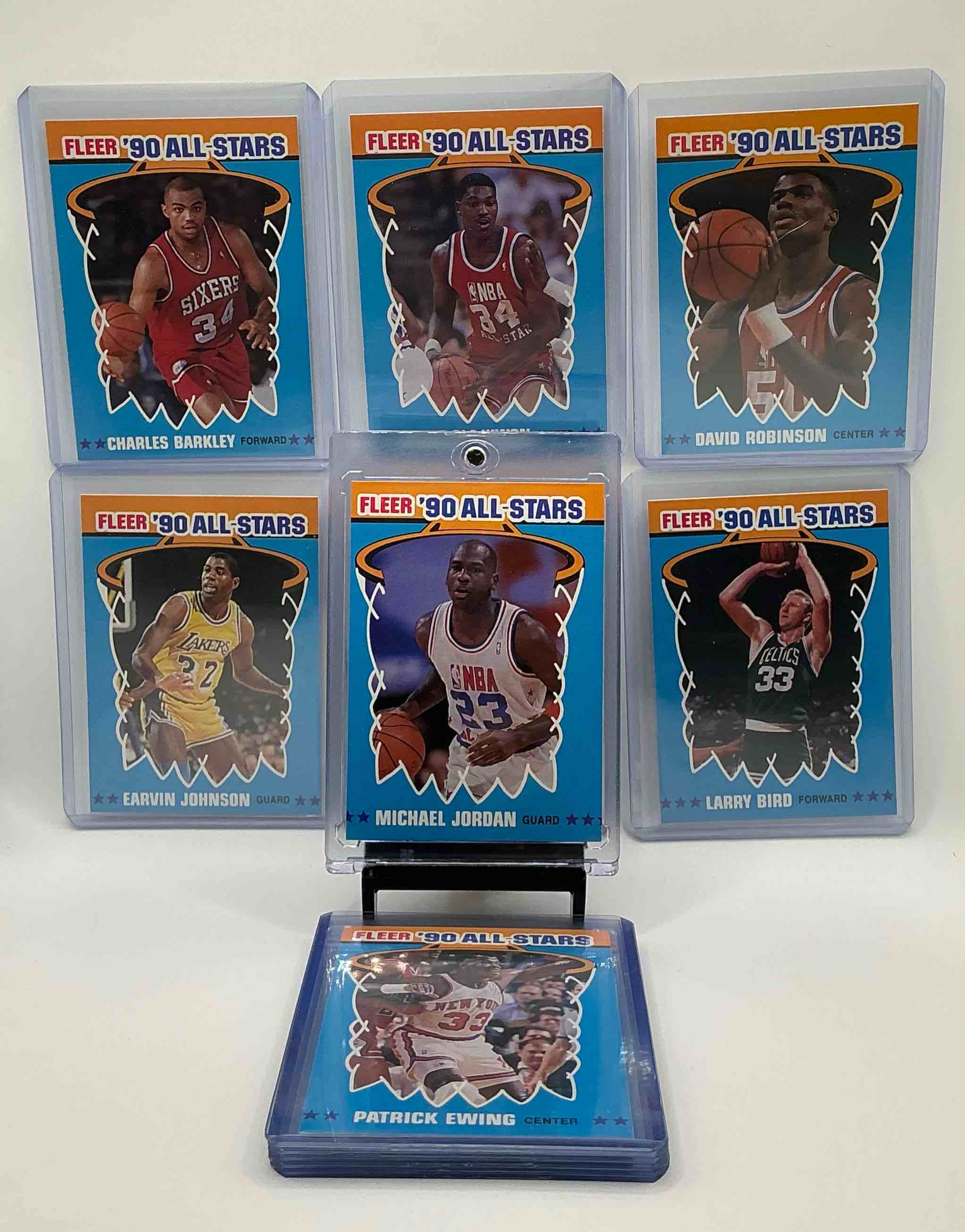 1990 Fleer All Star 12 Card Complete Set! Wow! The Best Players From The Year! Michael Jordan, Magic Johnson, Larry Bird, Akeem Olajuwon, Tom Chambers, Charles Barkley, Karl Malone, Patrick Ewing Isiah Thomas! Wow!