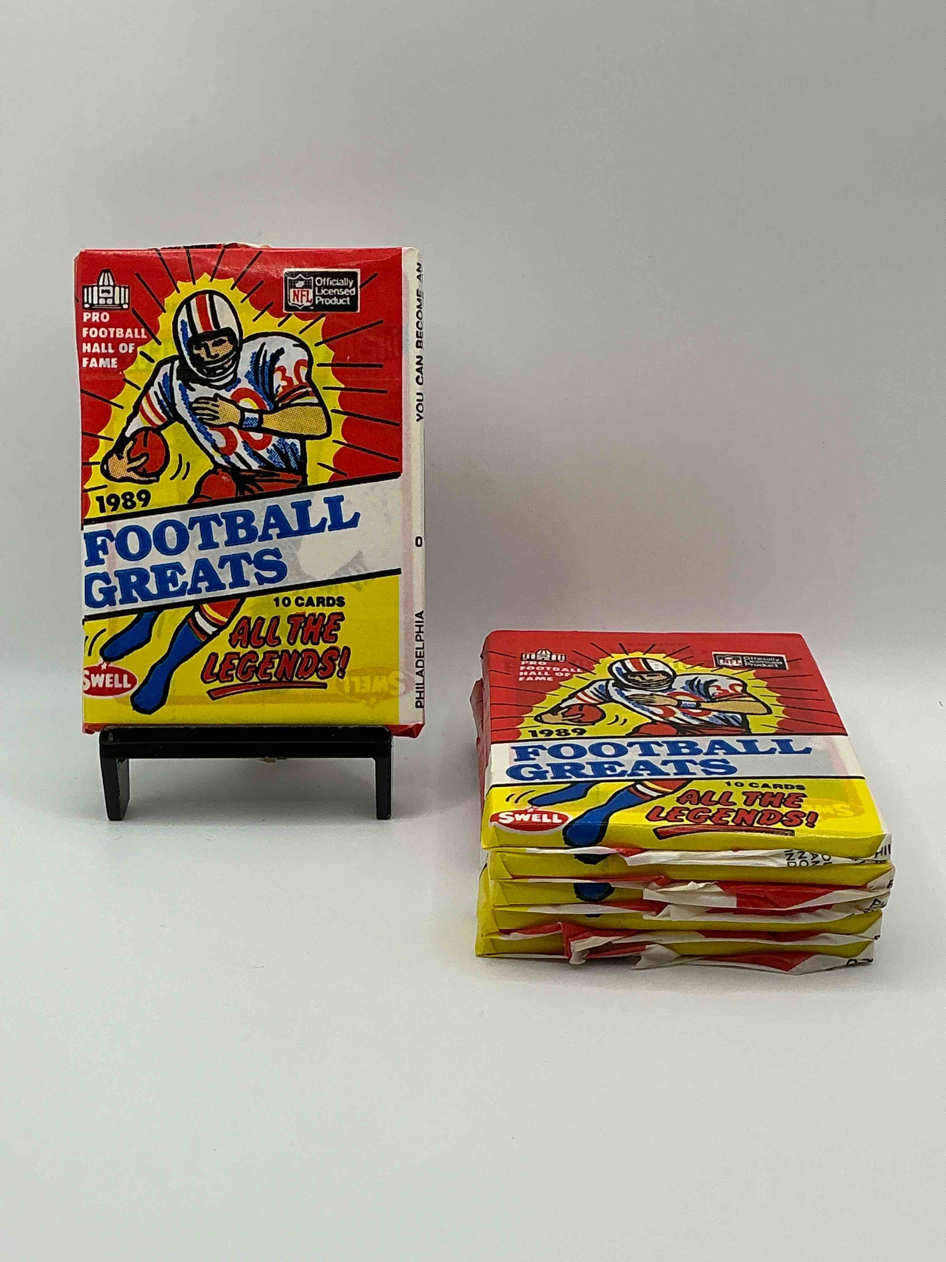 Blast From The Past! 1989 Football Greats! Pro Football Hall Of Fame Cards!Legends From Way Back When! Look For Terry Bradshaw, Gale Sayers, Dick Butkus, Joe Namath & So Many More Iconic & Insane Legends!