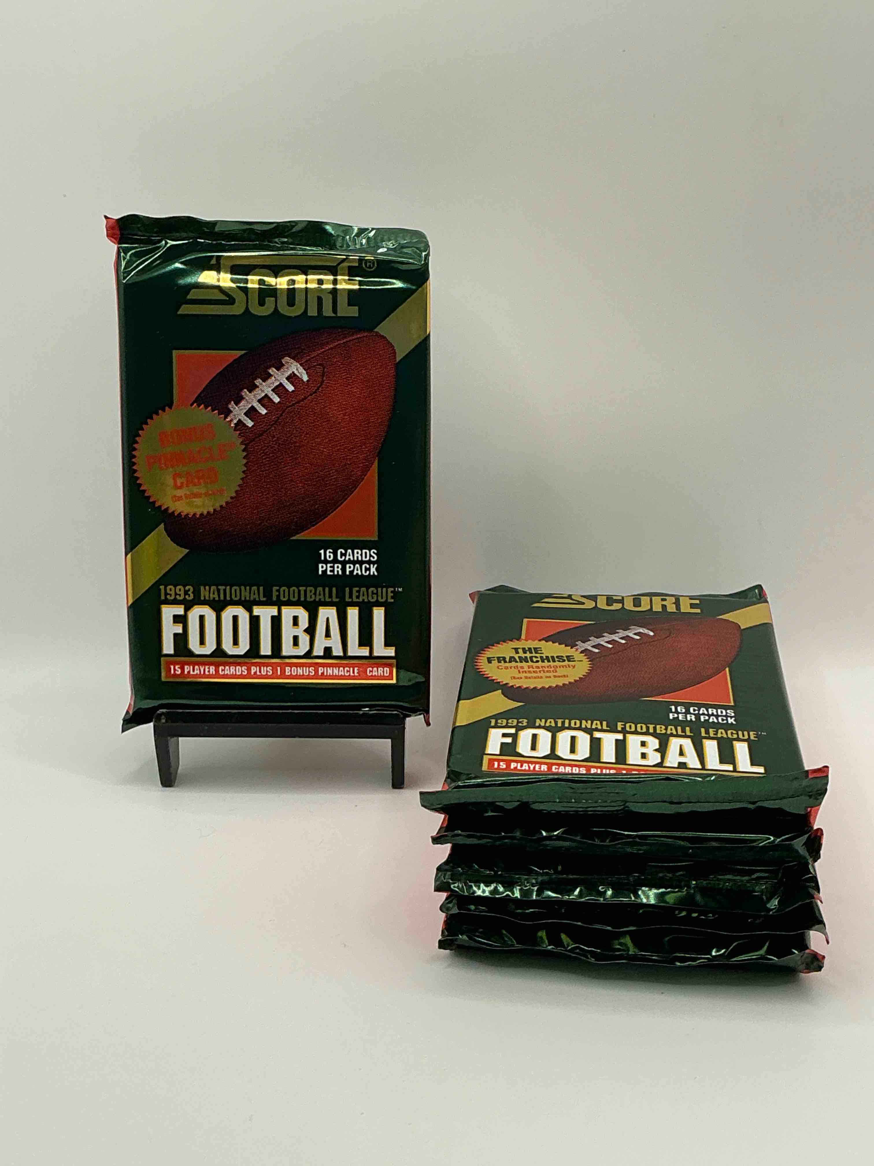 1993 Score Football! “The Franchise” & Bonus Pinnacle Card! So Many Things To Search For! Look For Legends & Stars, Jerry Rice, Barry Sanders, Bo Jackson, Dan Marino, Deion Sanders, Troy Aikman & More!