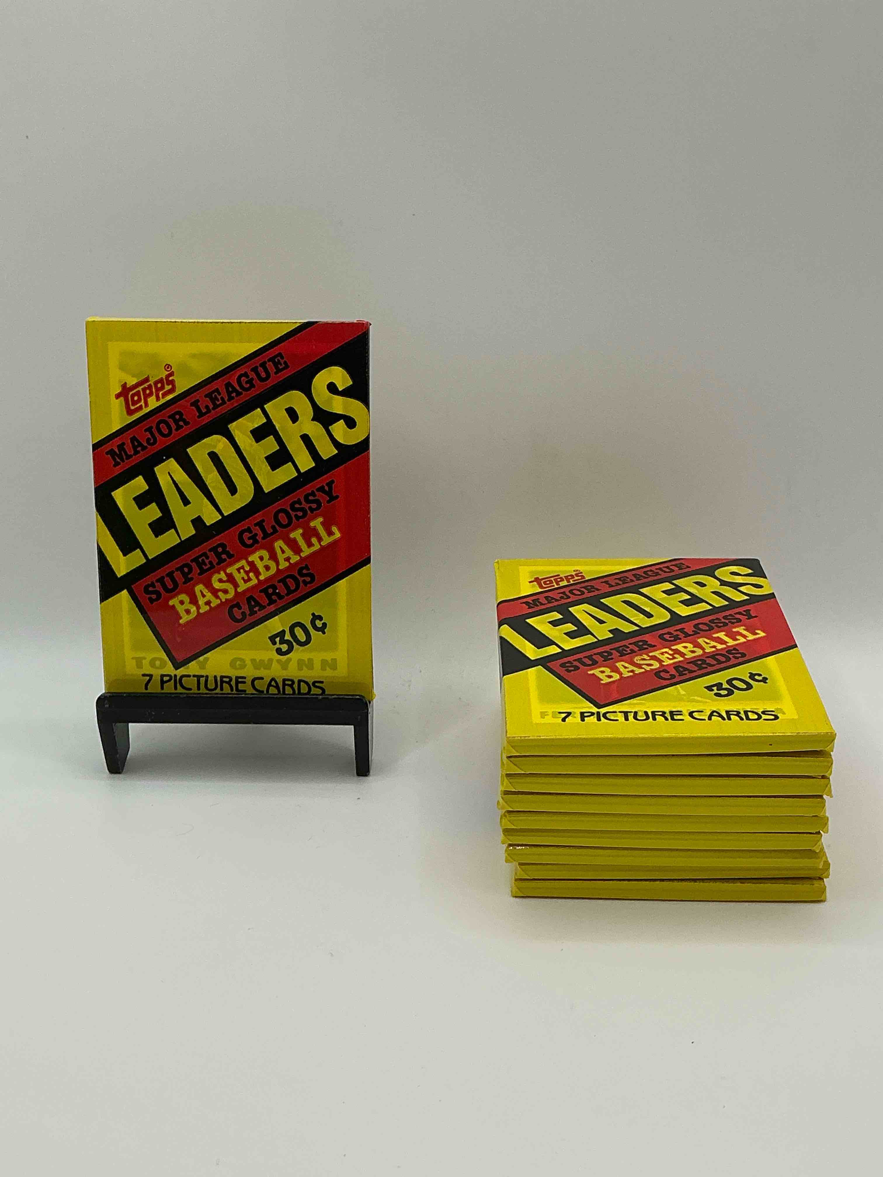 Ultra Rare! 1987 "MLB Leaders" Unopened Miniature Baseball Collectible Card Packs, 6 Cards Per Pack, Direct From Original Retail Case. Super Rare, Impossible To Find! Like New Condition!