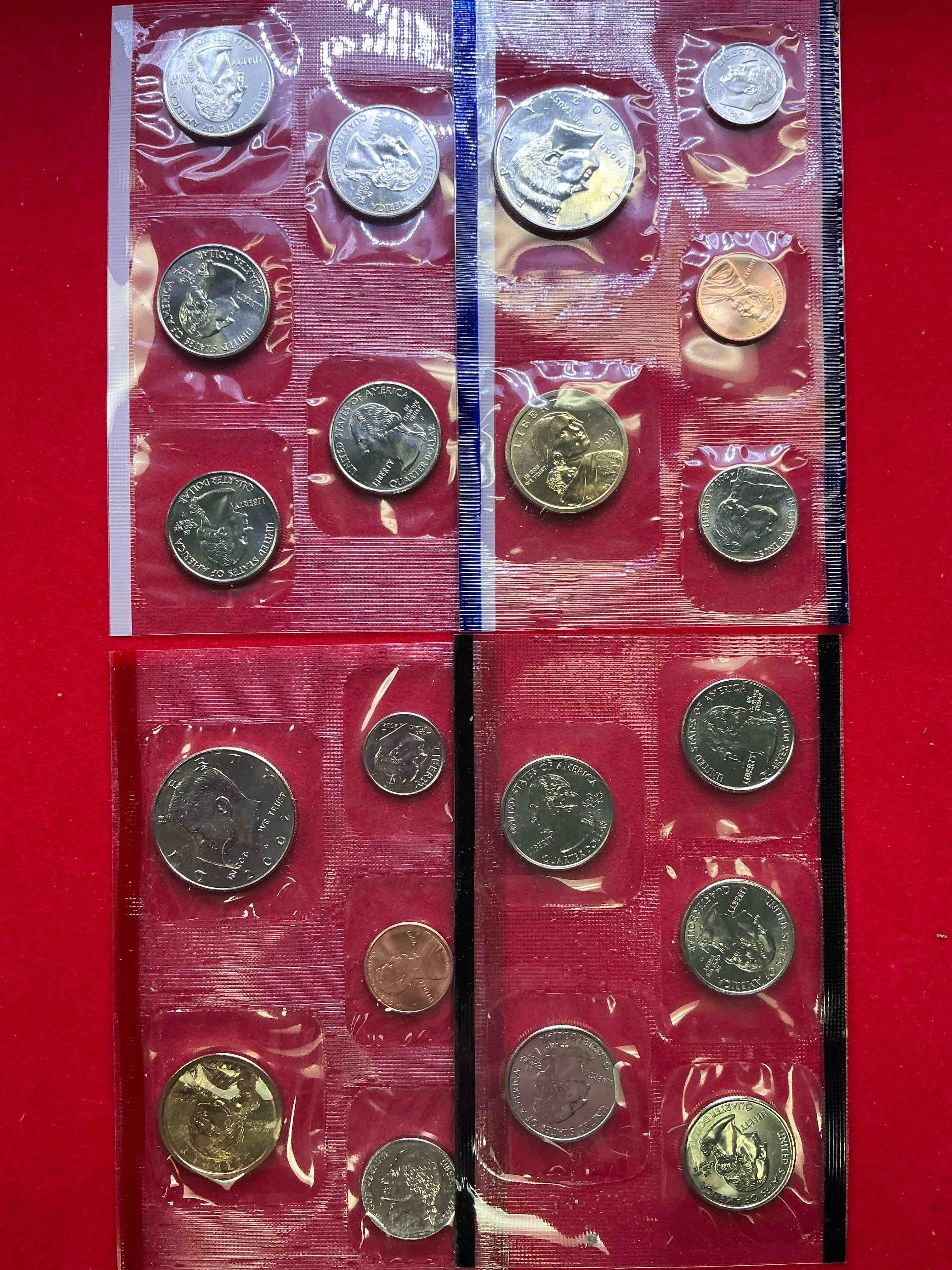 2002 Uncirculated Mint Set! 20 Coin Mint Set With Ohio & Indiana State Quarters! Half Dollars, One Dollar Coins, Quarters, Nickels, Dimes & Pennies! 20 Coin Uncirculated Mint Set! 