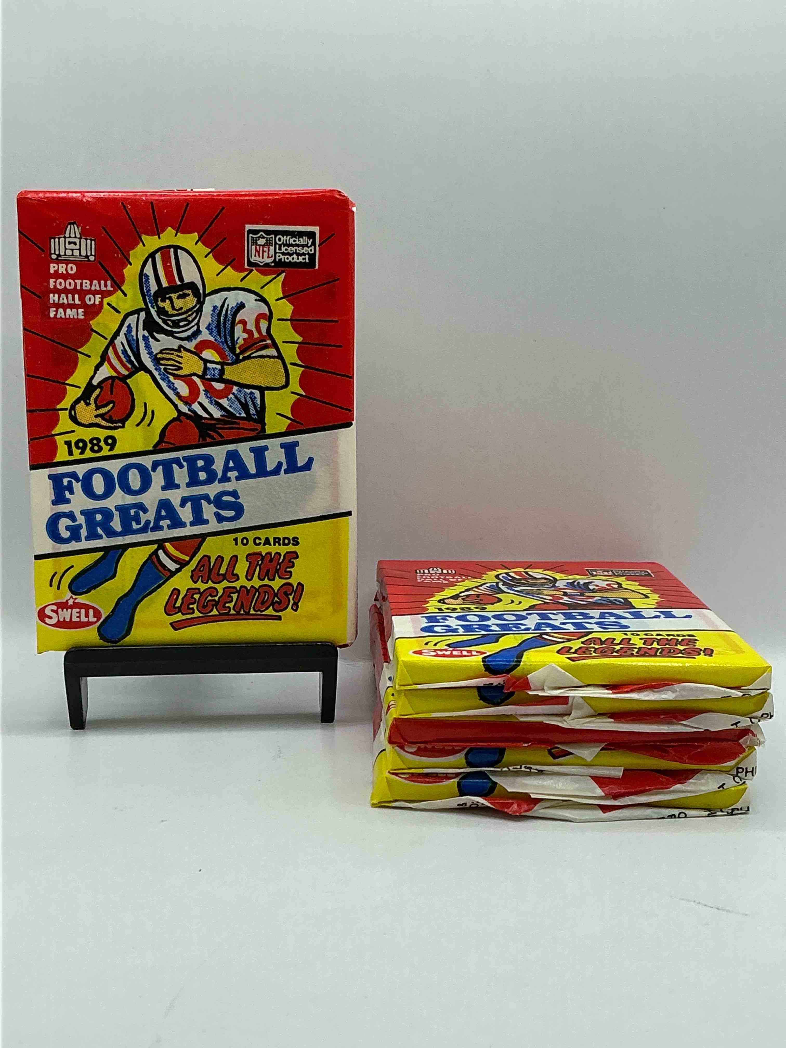 Blast From The Past! 1989 Football Greats! Pro Football Hall Of Fame Cards!Legends From Way Back When! Look For Terry Bradshaw, Gale Sayers, Dick Butkus, Joe Namath & So Many More Iconic & Insane Legends!