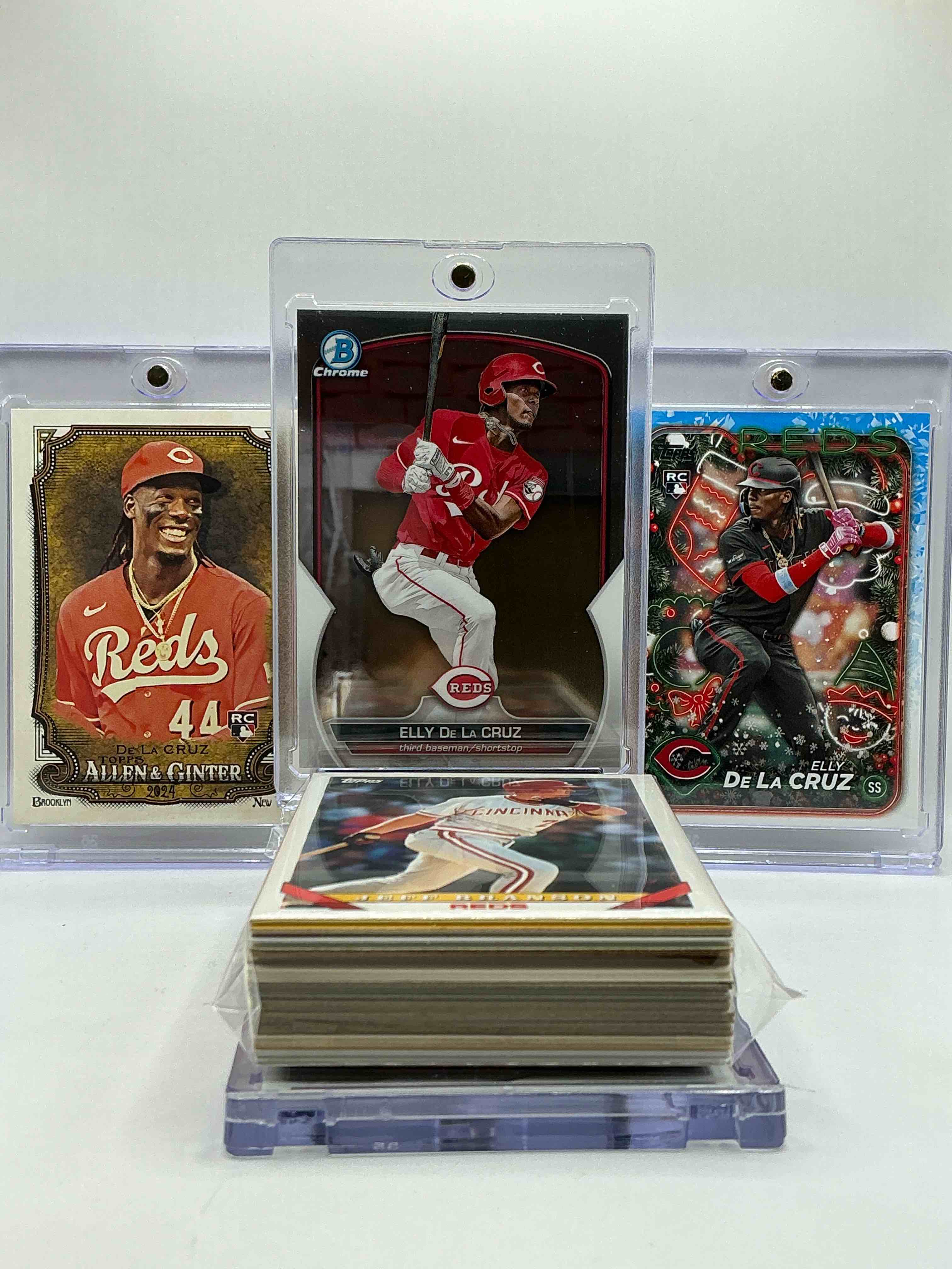 Elly De La Cruz Bowman Chrome Rookie, Christmas Rookie, Allen & Ginter Rookie & More! Reds 50 Card Lot! Includes Commons, Heroes, Legends, Rookies & More! Vintage & New!