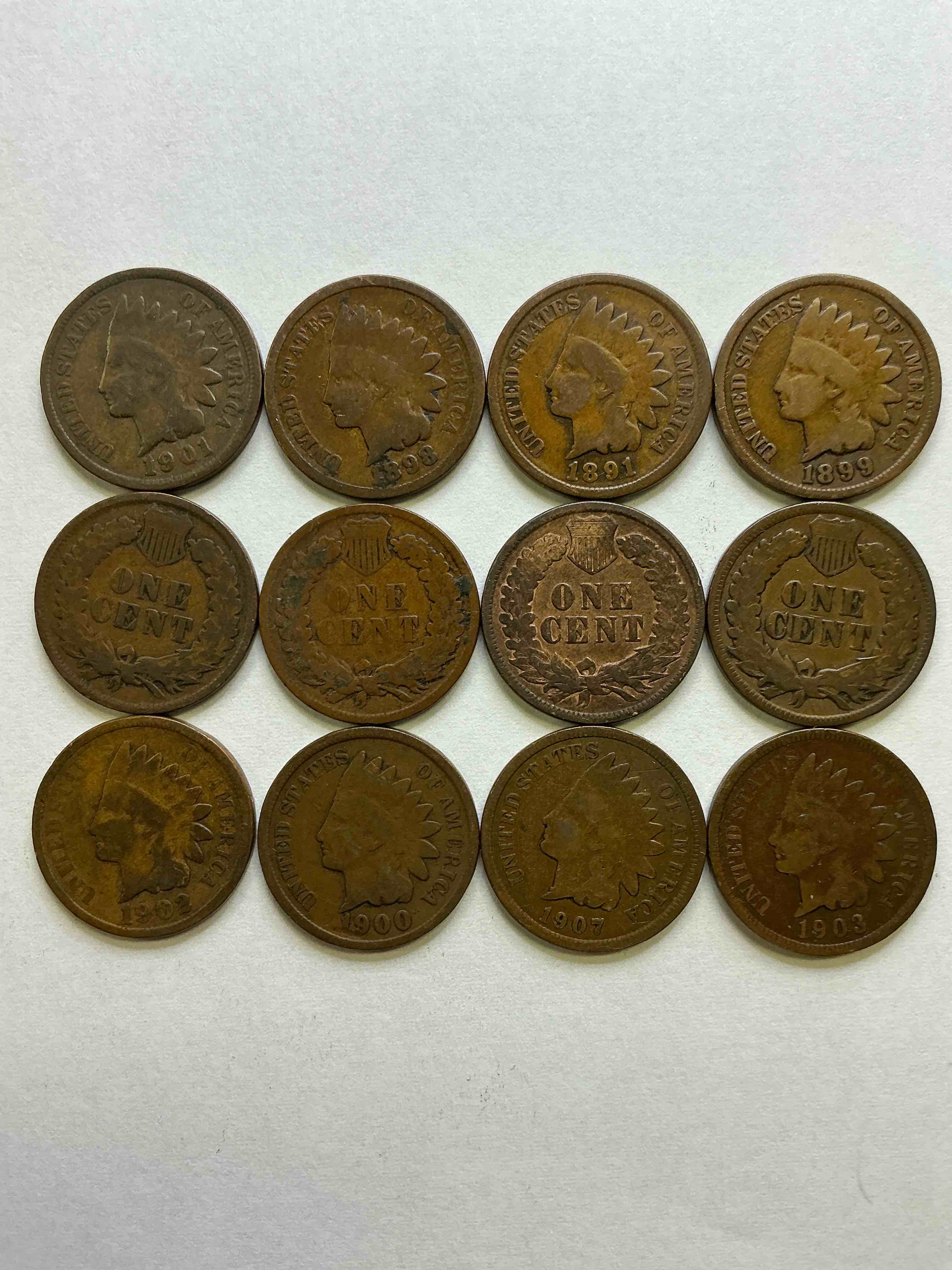 Indian Head Pennies! These Gorgeous U.S. Pennies Were Minted From 1859-1909 & Have Become Serious Collector Items! The "Indian Head" Design Is Actually A Representation Of Lady Liberty Wearing An Indian Headdress. Here Are Beautiful, Well-Kept Examples Representing Many Different Mint Years! Great For Collecting, Investing & Learning History, & Rare With Visible Dates!