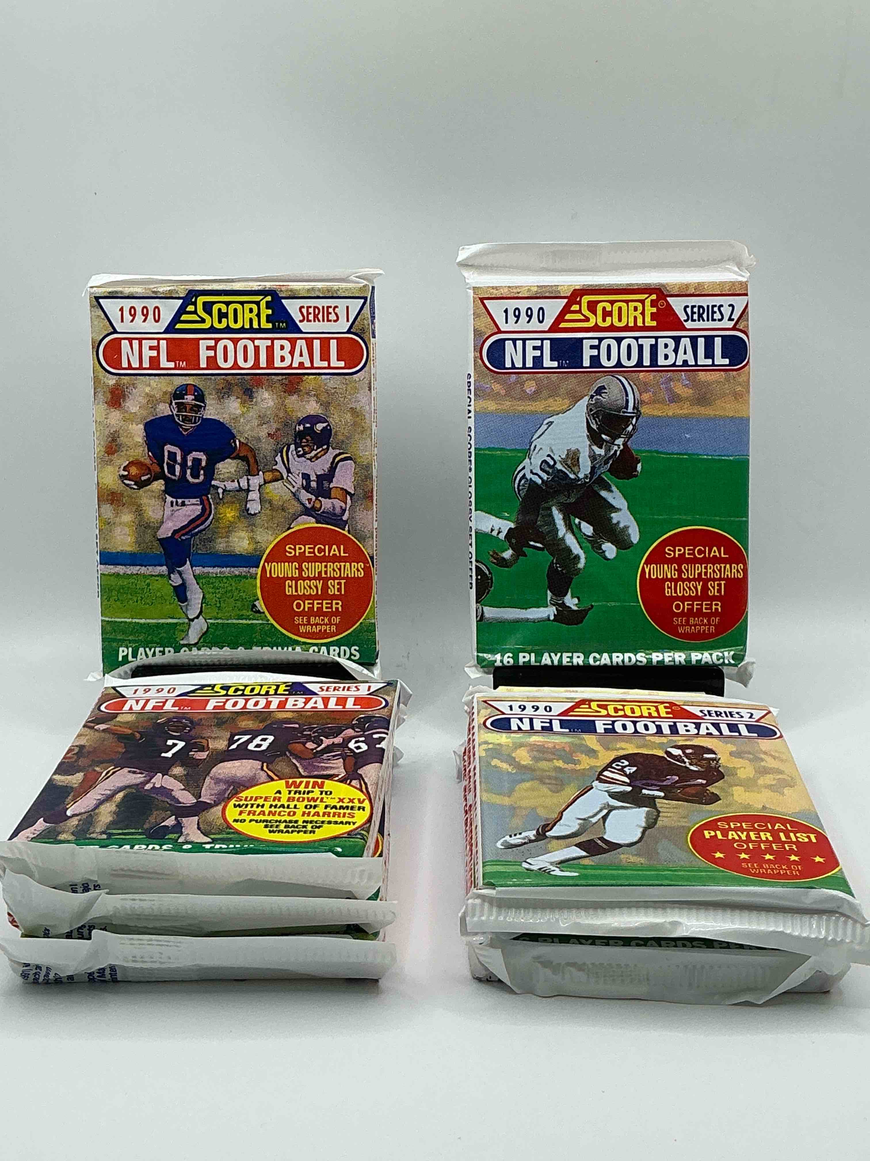 Emmitt Smith Rookie!? In Perfect Condition Worth Hundreds! 1990 Score Football Series I & II Unopened Collectible Sports Card Packs! Direct From Original Bax! Look For Valuable Emmitt Smith Rookie Cards! Let The Search Begin!