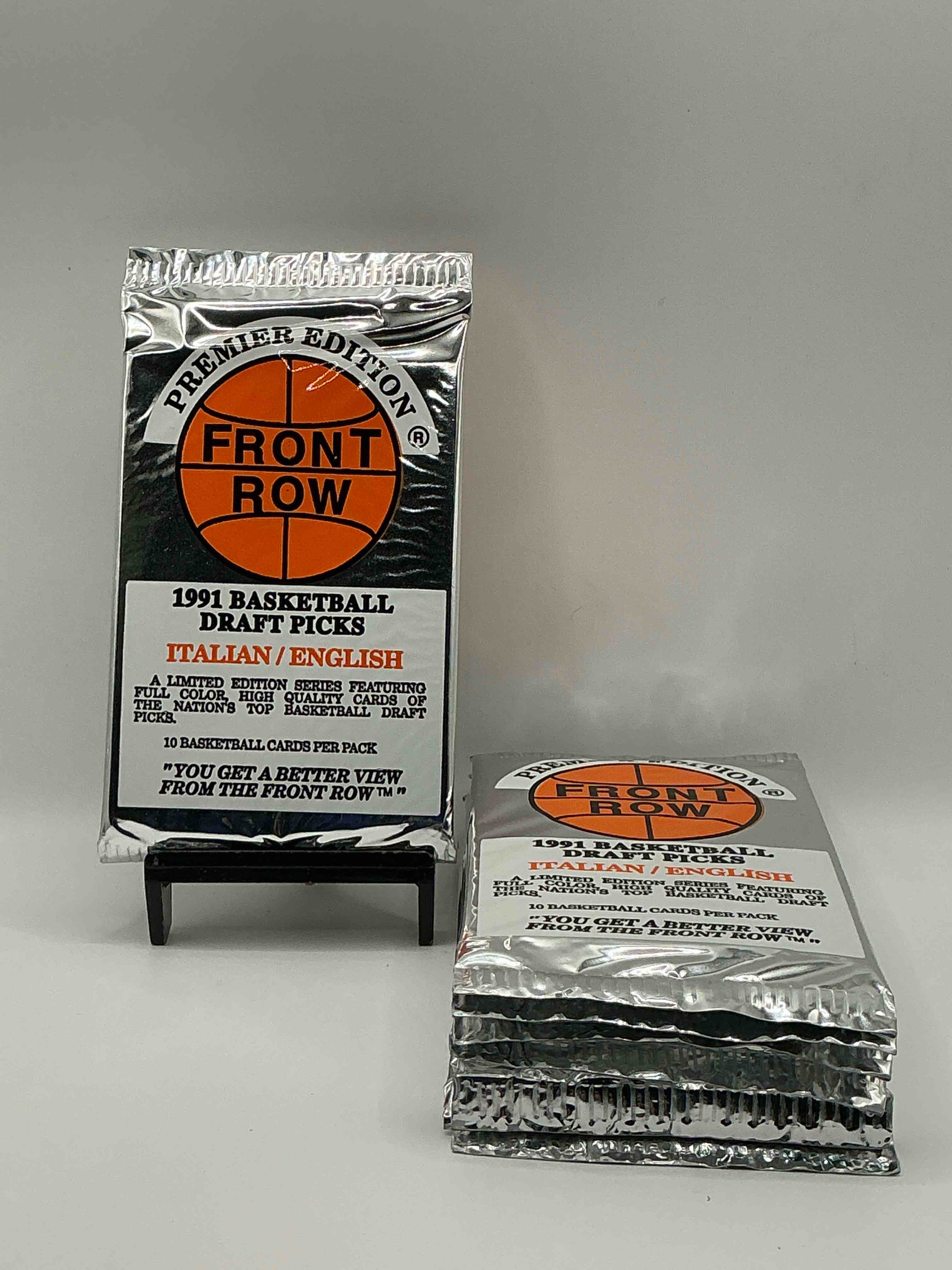 1991 Throwback Rarity! Here's Something You've Probably NEVER Seen! 1991 Front Row College Basketball / NBA Unopened Sealed Packs, Direct From Sealed Original Retail Case! Includes Randomly Inserted Rare Autograph Cards! Front Row Was The “Original" College Jersey Card Packs Back In The Day & Has Long Been Defunct. These Cards Are Becoming Serious Collector Items Due To Their Scarcity. These Things Are Serious Rare! Own Some Great Sports Card History & Something You'll Rarely See Again!