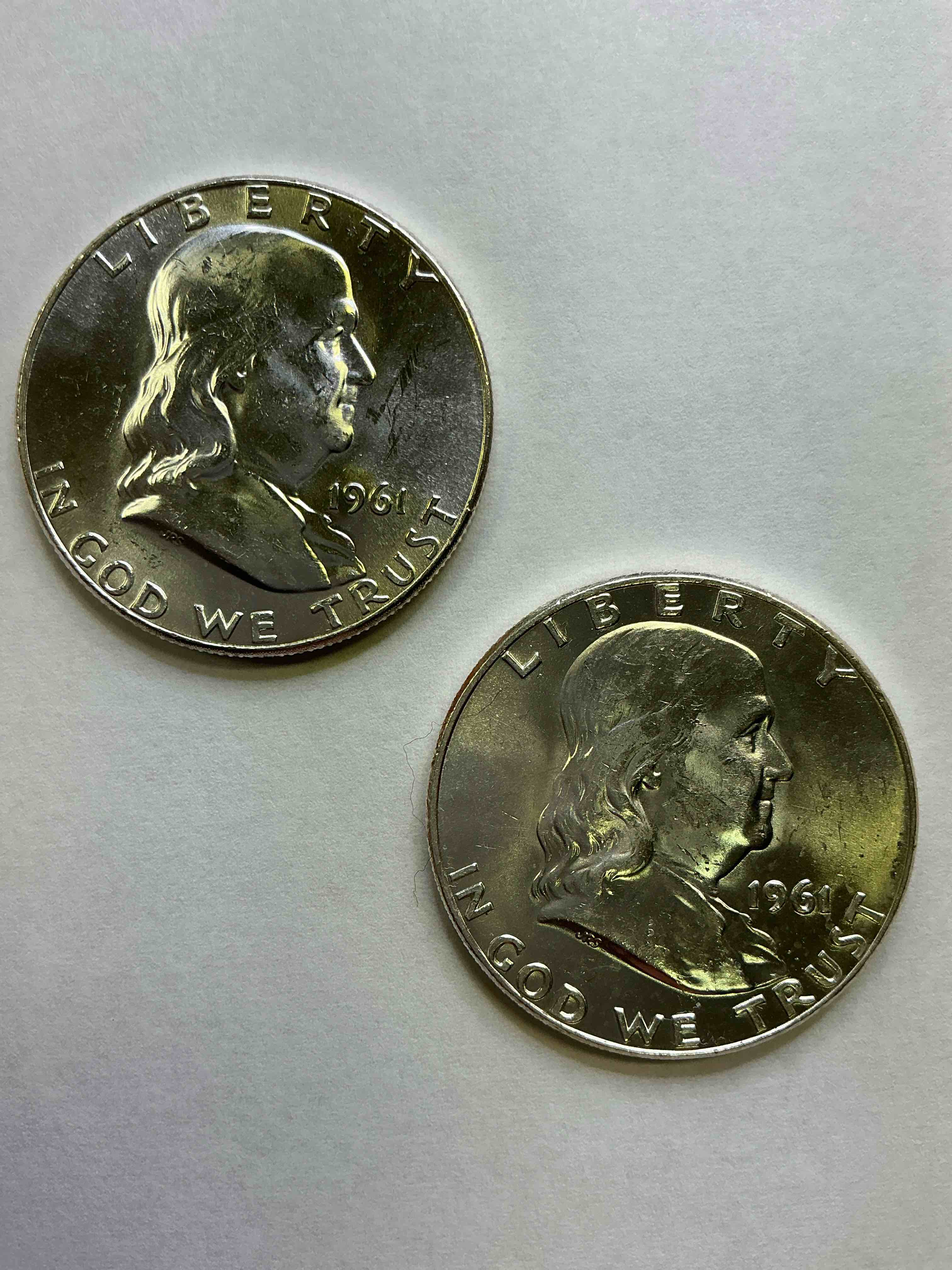 Uncirculated Ben Franklin Silver! Pre 1965 Silver U.S. Half Dollar Coins! Before 1965 American Half Dollars Were Actually Silver, Here Is A Gorgeous Example Of A Rare Ben Franklin Silver Half Dollar. Uncirculated, Great Condition & Great For Investing In Precious Metals! These Heavy Half Dollars Were Minted At 90% Silver and 10% Copper, Giving Them A Net Weight Of .36169 Ounces Of Pure Silver Per Coin! Getting Very Rare. Invest & Win!