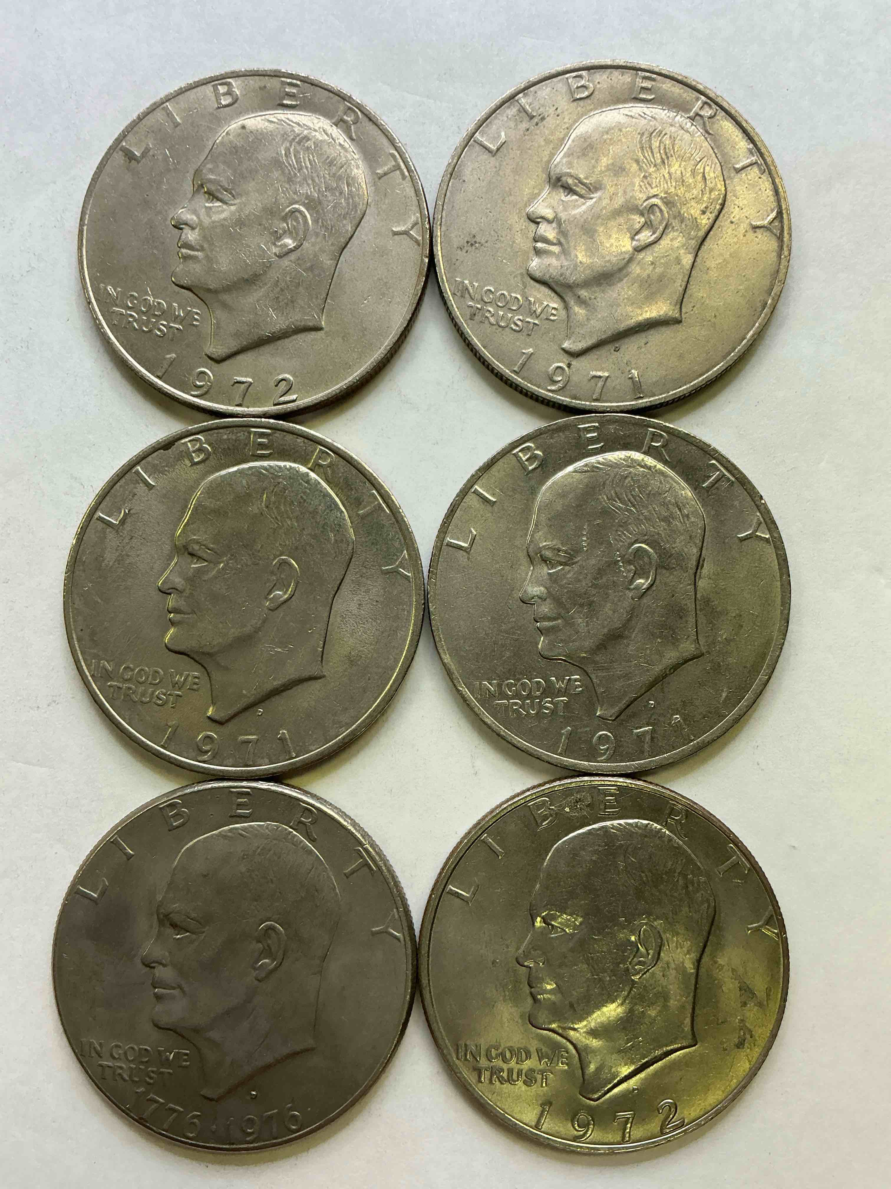 Gorgeous Eisenhower Dollar Coins! These Striking, Large U.S. Coins Were Minted From 1971-1978. Here Are Gorgeous Examples Of “Ike" Dollars From 1976 & More! These Coins Have Become Immensely Popular With Collectors & Some Have Great Toning!