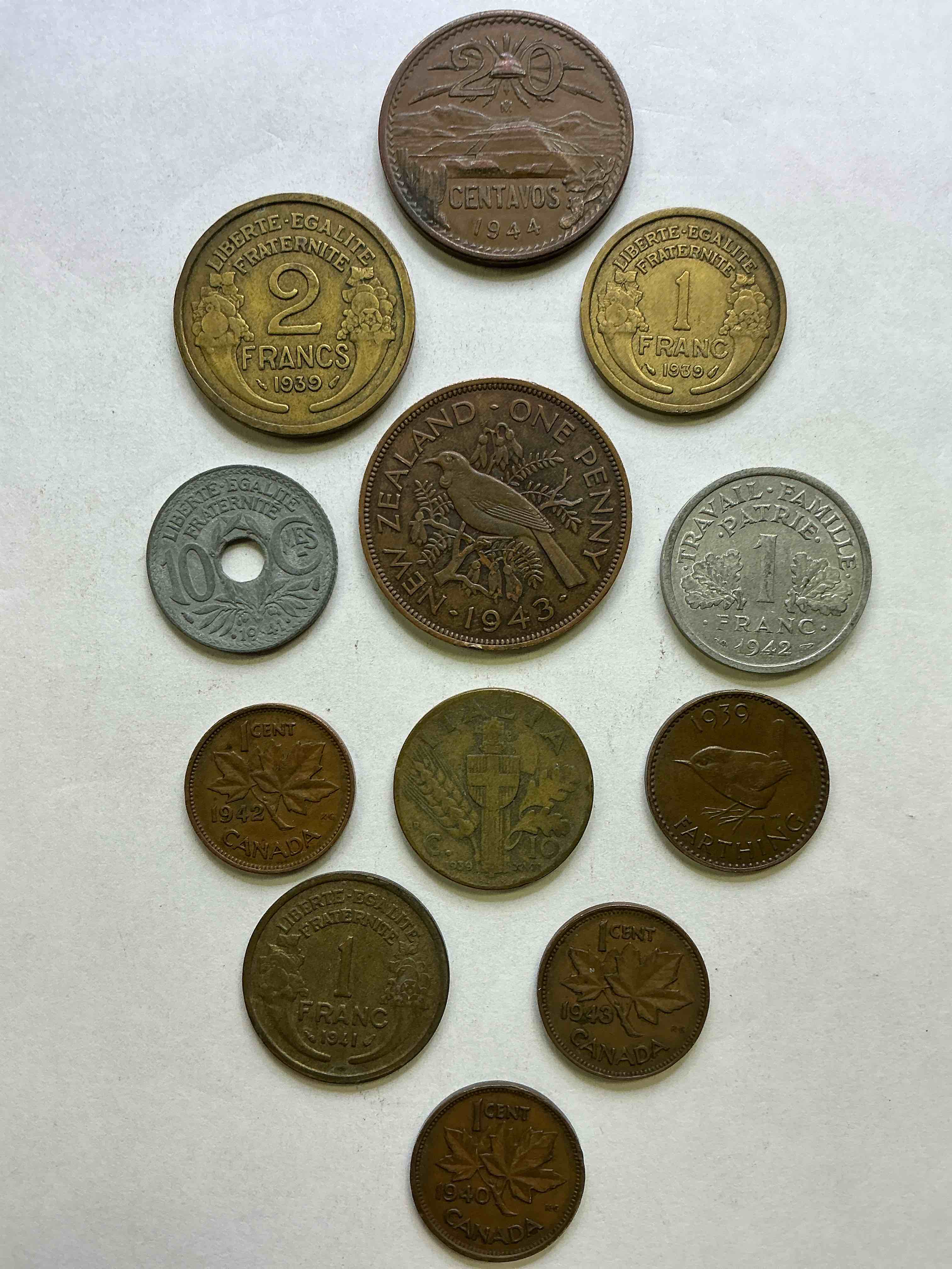 World War Two Buffs Rejoice! Up For Auction Is An Awesome Collection Of World War II Era Coins (1939-1945) From Around The World! Really Hard To Collect & Find In One Place! Really Cool Pieces Of History!