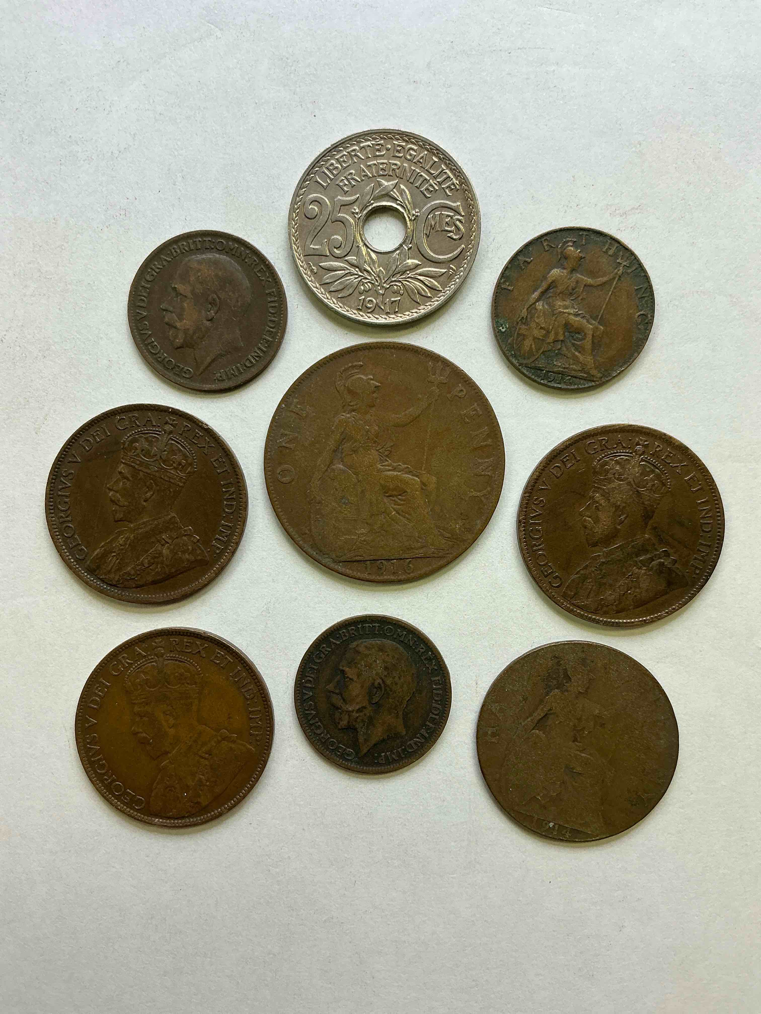 World War One Buffs Rejoice! Check Out This Collection Of WW1 Era Coins (1914-1919) From Around The World! Super Hard To Collect & Find In One Place! Great Conversation Pieces & Incredible Pieces Of History!