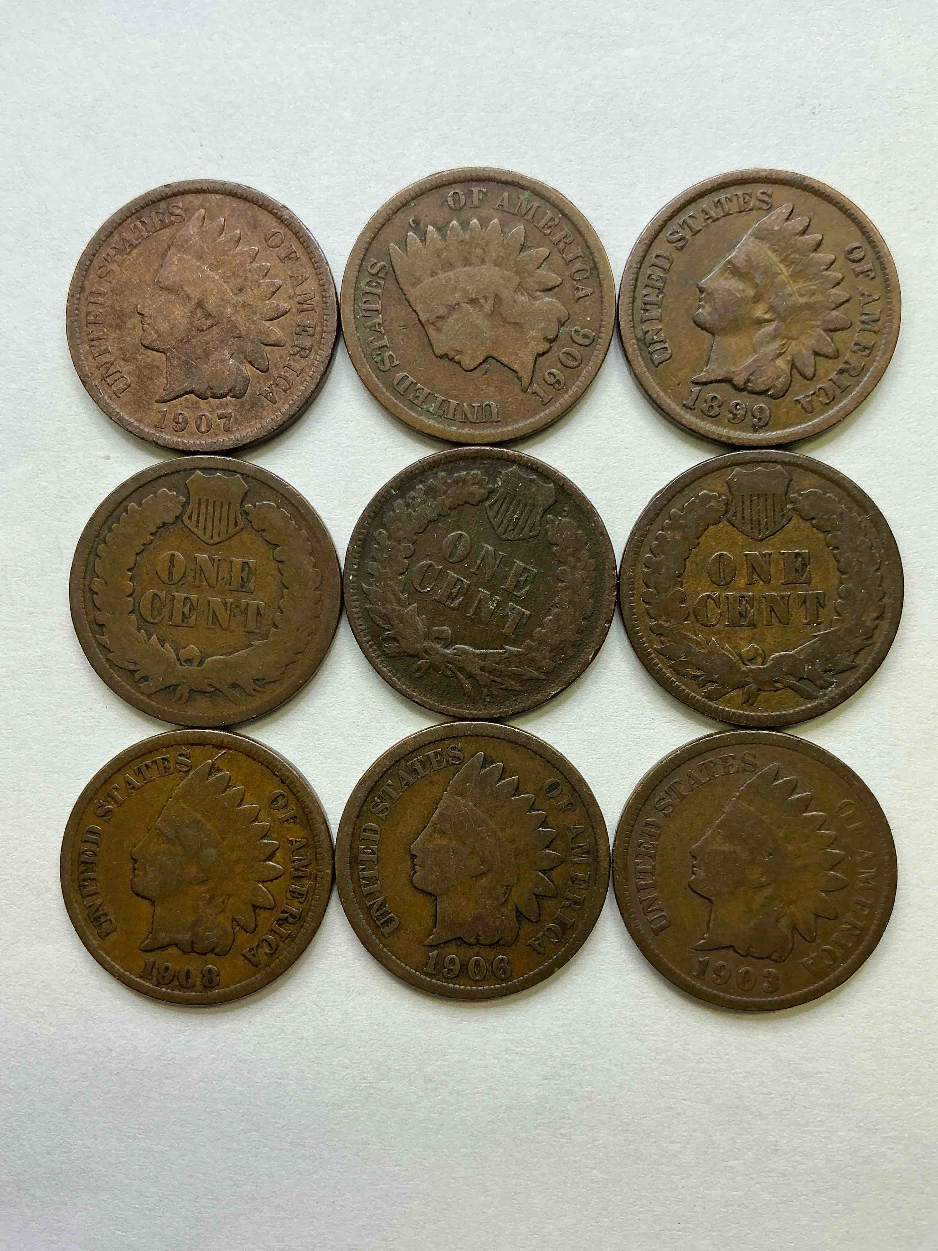Indian Head Pennies! These Gorgeous U.S. Pennies Were Minted From 1859-1909 & Have Become Serious Collector Items! The "Indian Head" Design Is Actually A Representation Of Lady Liberty Wearing An Indian Headdress. Here Are Beautiful, Well-Kept Examples Representing Many Different Mint Years! Great For Collecting, Investing & Learning History, & Rare With Visible Dates!