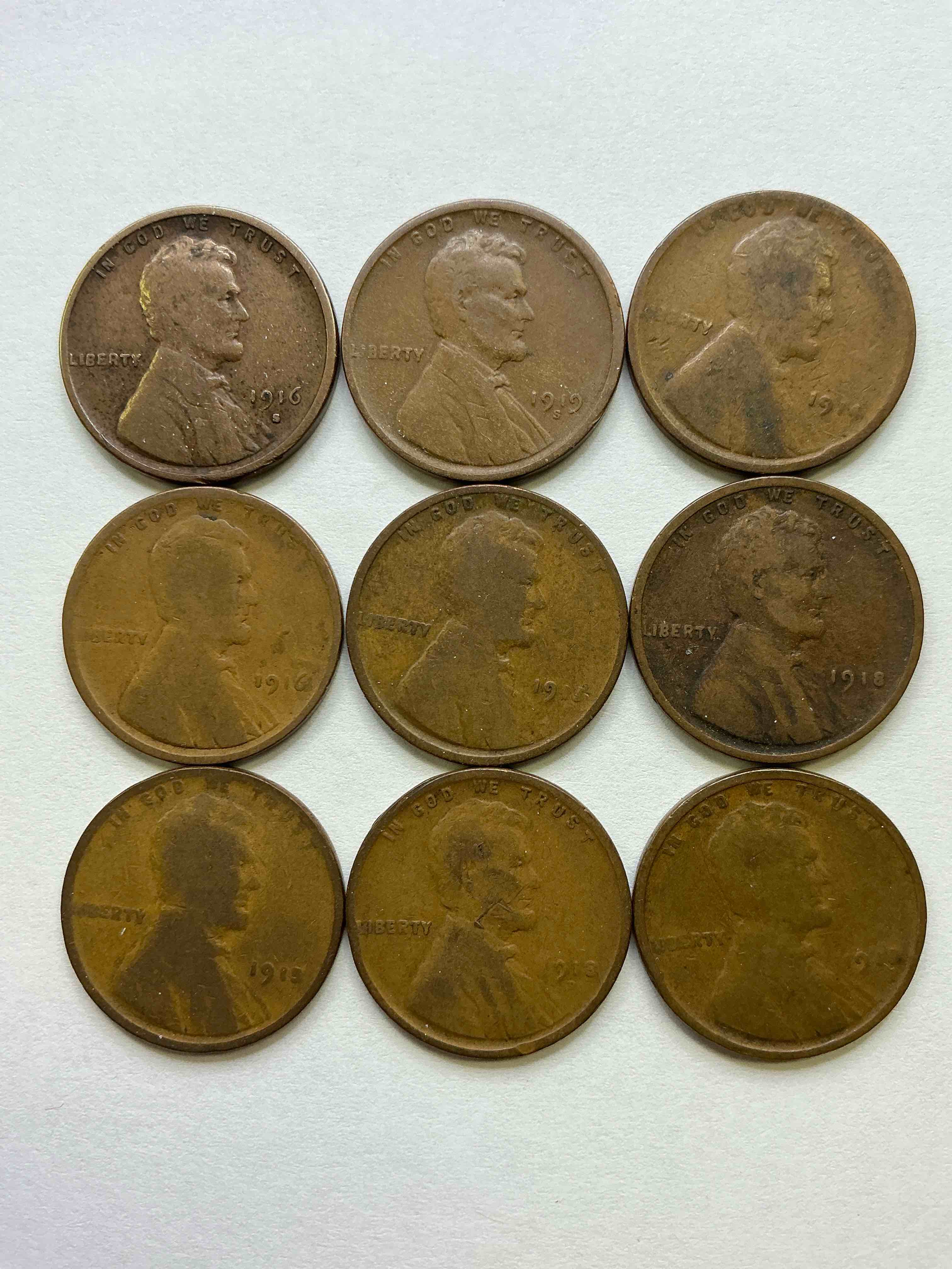 World War One Era Buffs Rejoice! Check Out This Collection Of WW1 Era (1914-1919) Pennies! Super Hard To Collect & Find In One Place! Great Conversation Pieces & Incredible Pieces Of History!