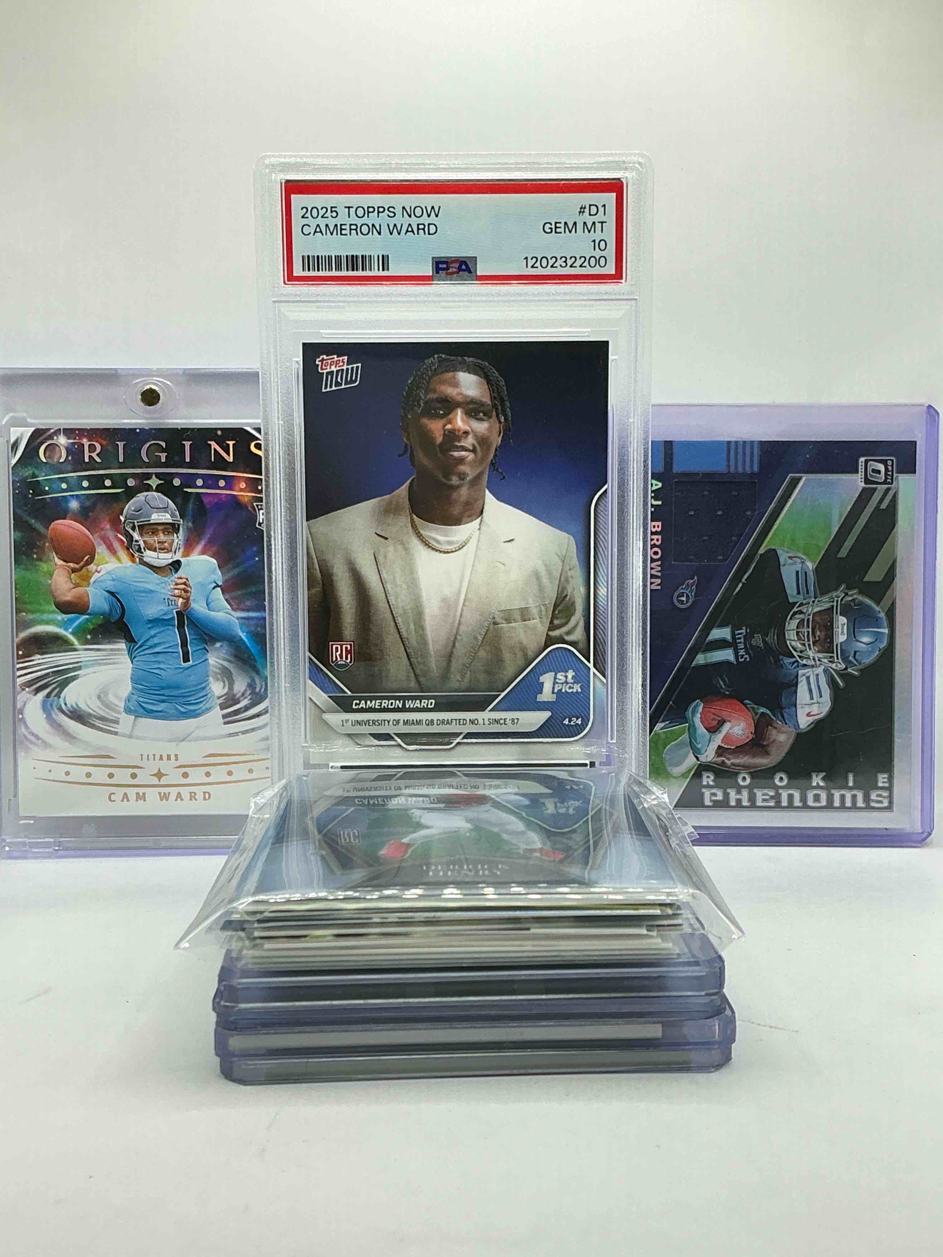 Tennessee Titans Insanity! Origins Cam Ward Rookie, PSA Gem Mint 10 Topps Now Rookie, AJ Brown Optic Rookie, Derrick Henry Cards, Signed Cards, Numbered Cards, Rookies, Legends & More!