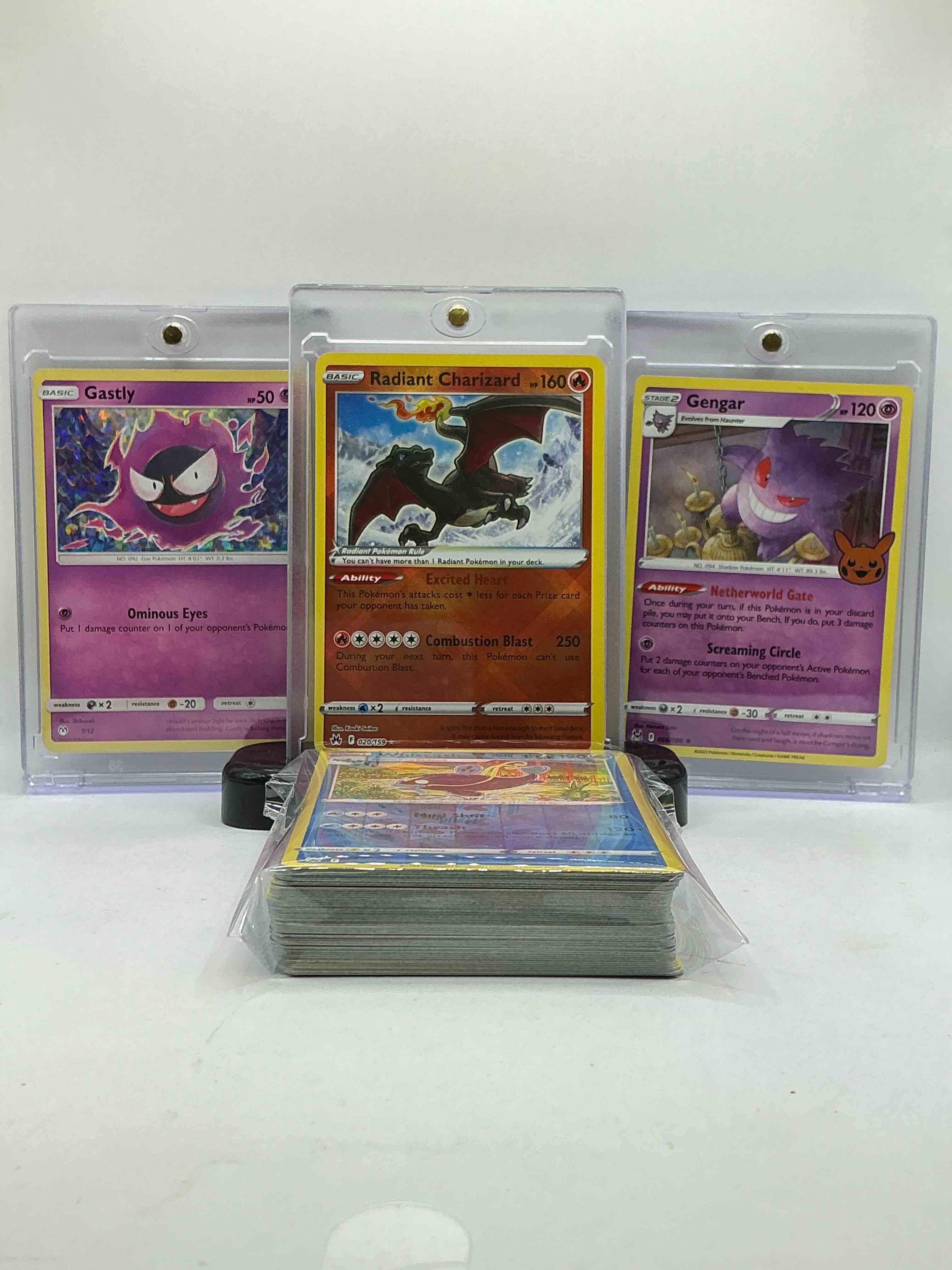 Radiant Charizard Holo, Gastly Holo & Gengar Holo & More! Holos, Legends, Commons & More! Insane 50 Card Lot! WOW! Perfect Time To Enter The Hobby!