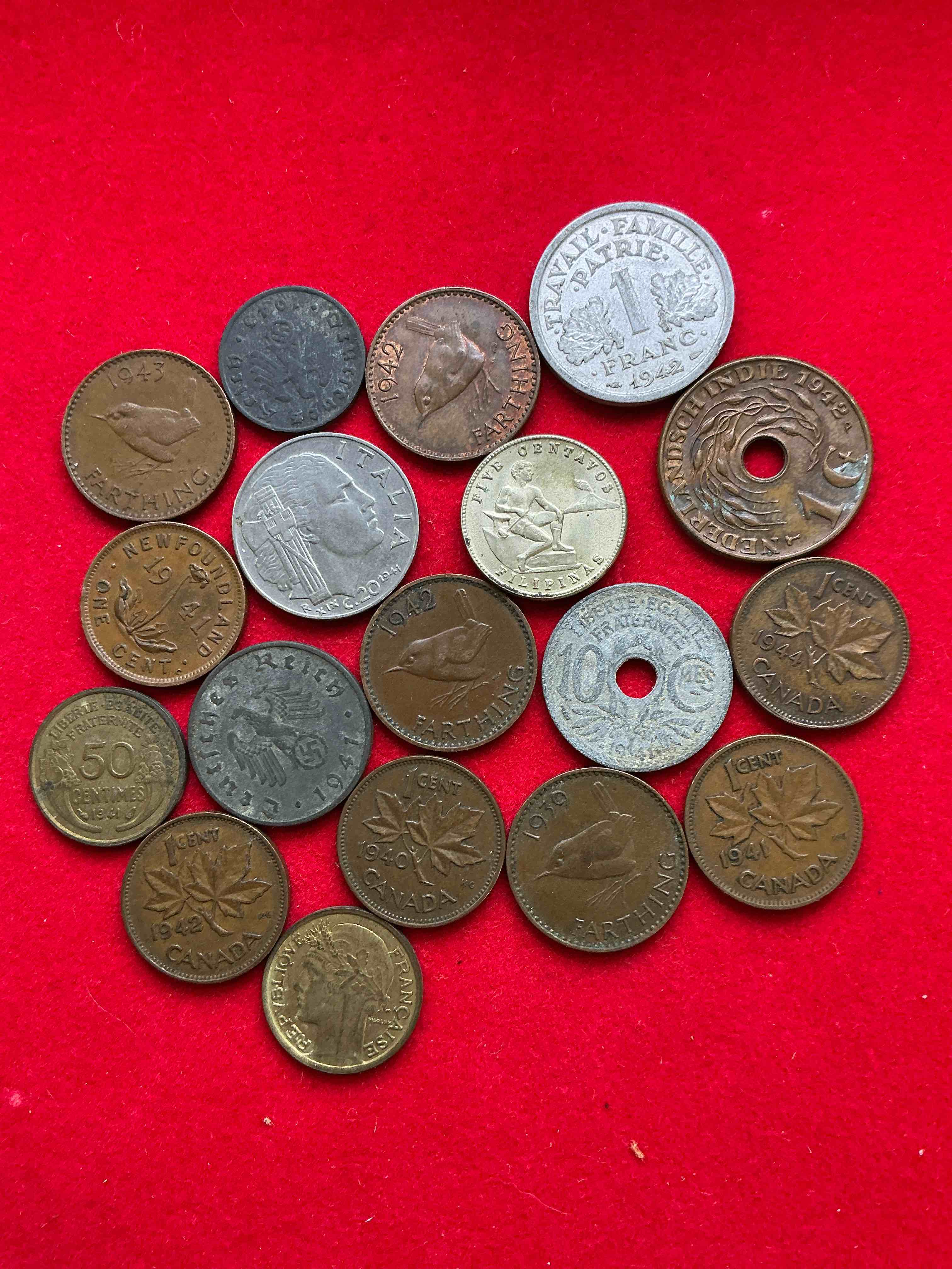 World War Two Buffs Rejoice! Up For Auction Is An Awesome Collection Of World War II Era Coins (1939-1945) From Around The World! Really Hard To Collect & Find In One Place! Really Cool Pieces Of History!