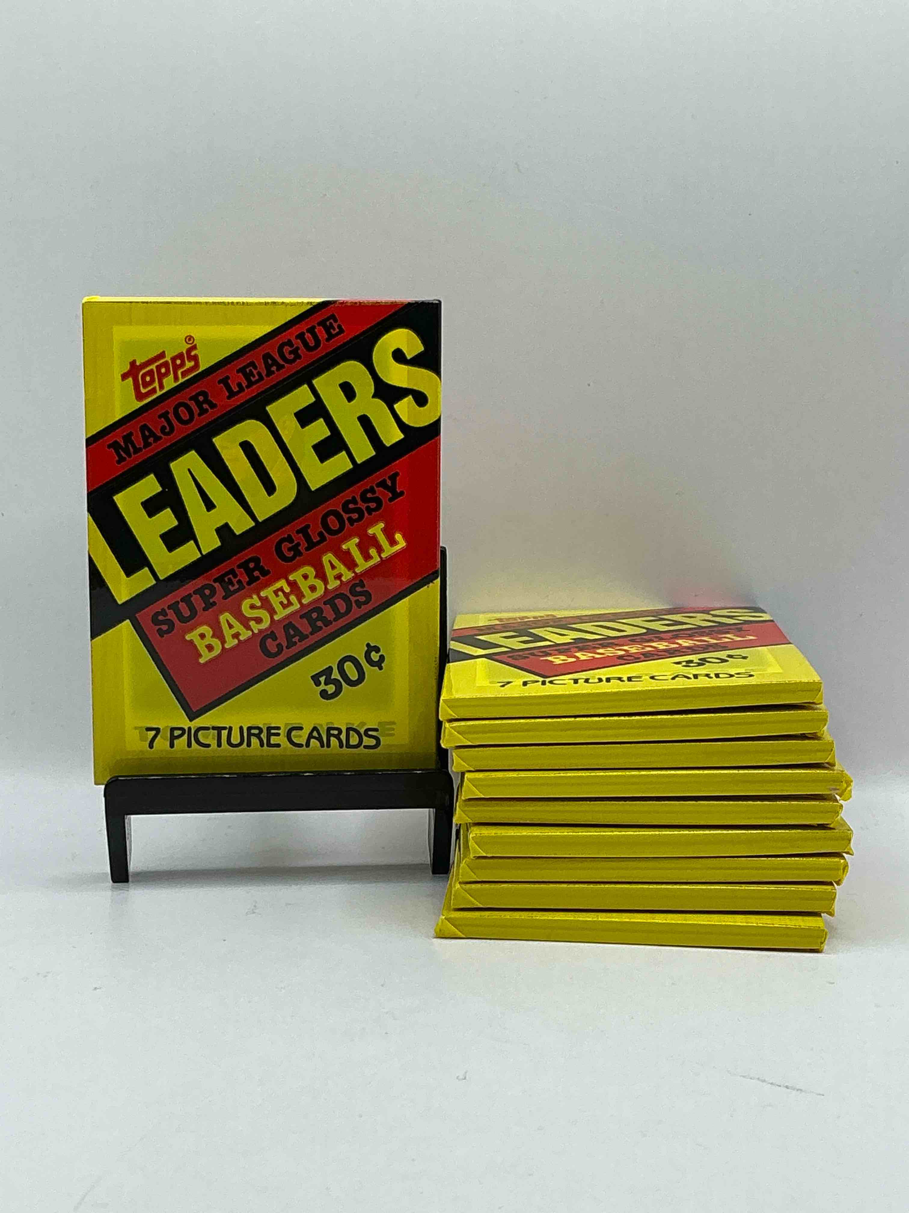 Ultra Rare! 1987 "MLB Leaders" Unopened Miniature Baseball Collectible Card Packs, 7 Cards Per Pack, Direct From Original Retail Case. Super Rare, Impossible To Find! Like New Condition!