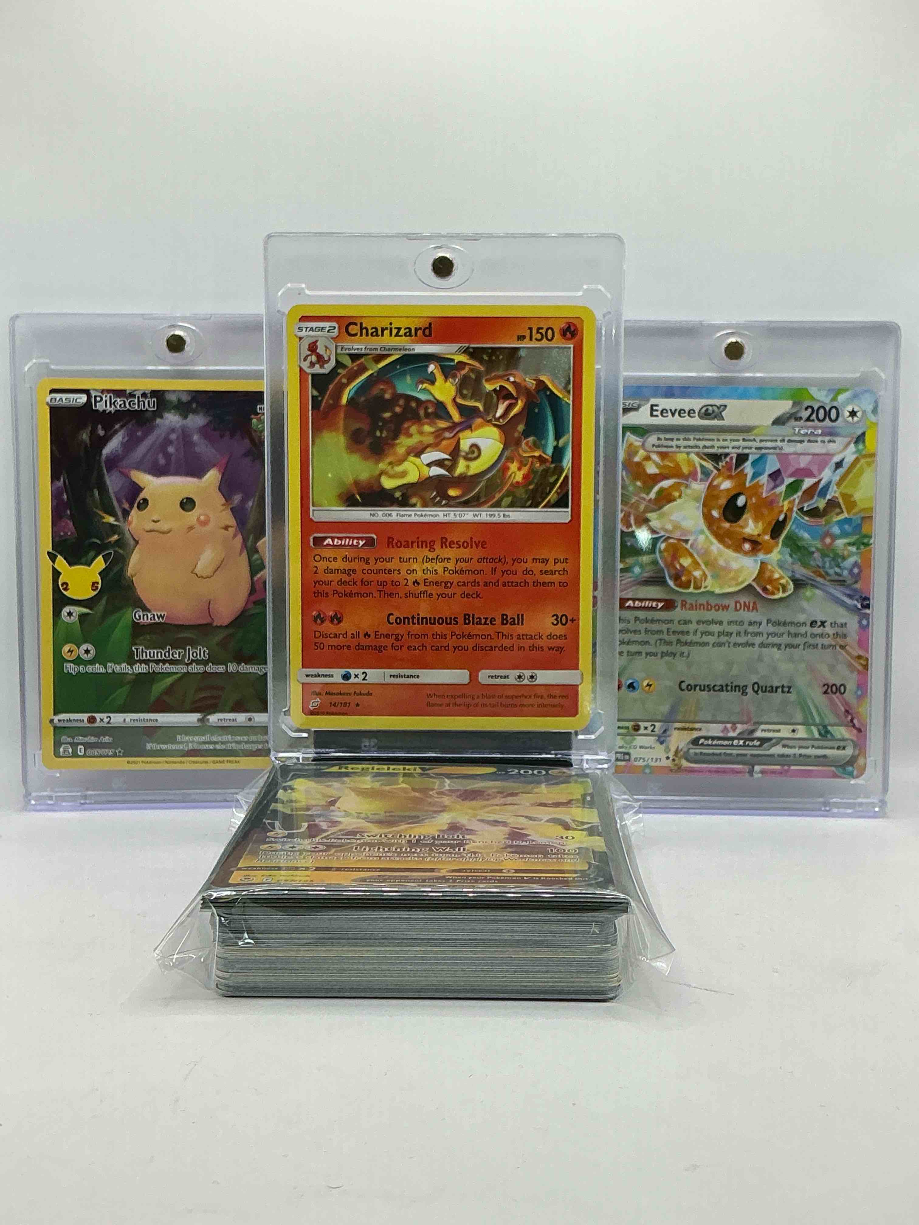 Pokémon Palooza! Charizard Holo, Pikachu Holo, Eevee EX & More! Insane Pokémon 50 Card Lot Including Commons, Holos, Legends & More!