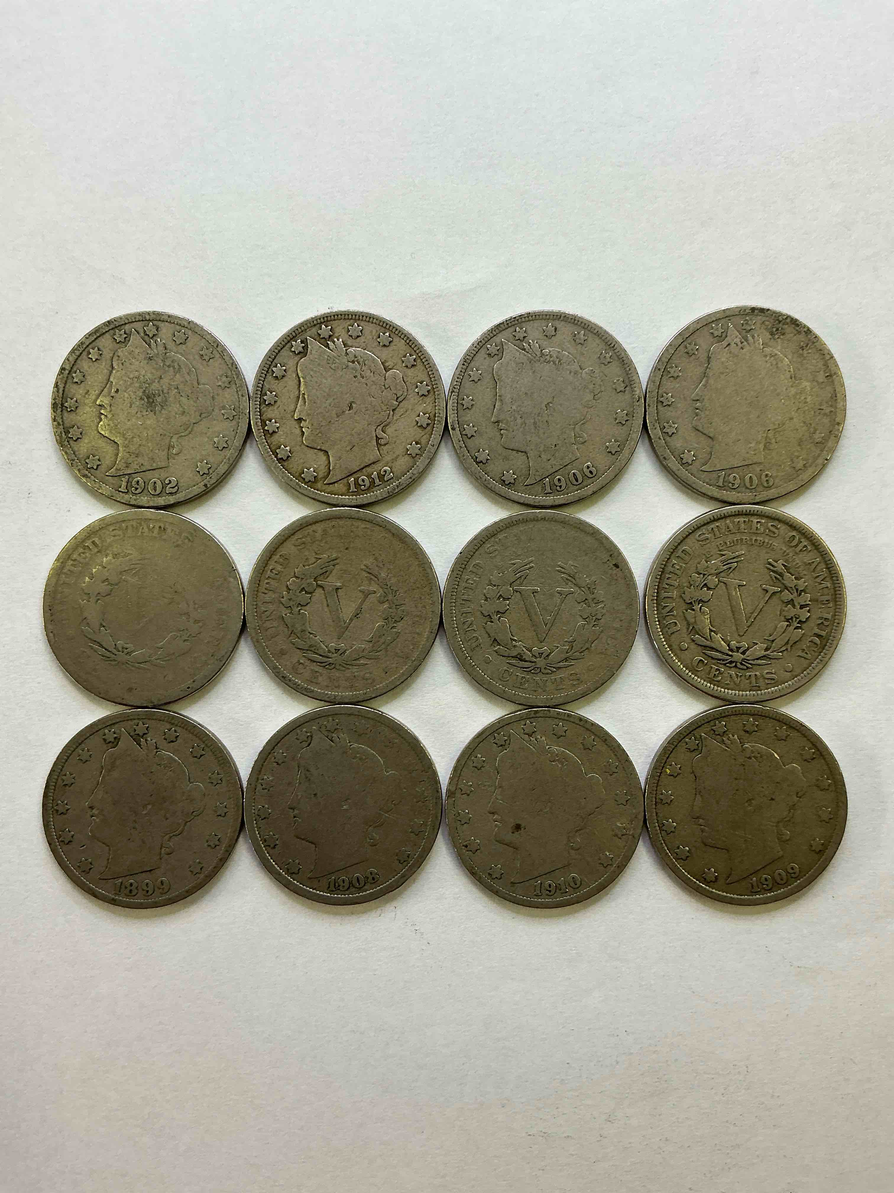 Antique U.S. V Nickels! Think Of The History These Coins Have Seen!, Liberty Head V Nickels Were Minted Up Until 1913 & Were The Style Of Nickels Before Buffalo Nickels. Own Some Cool Pieces Of History! Rare To See These Coins With The "Date On" In Circulated Condition!