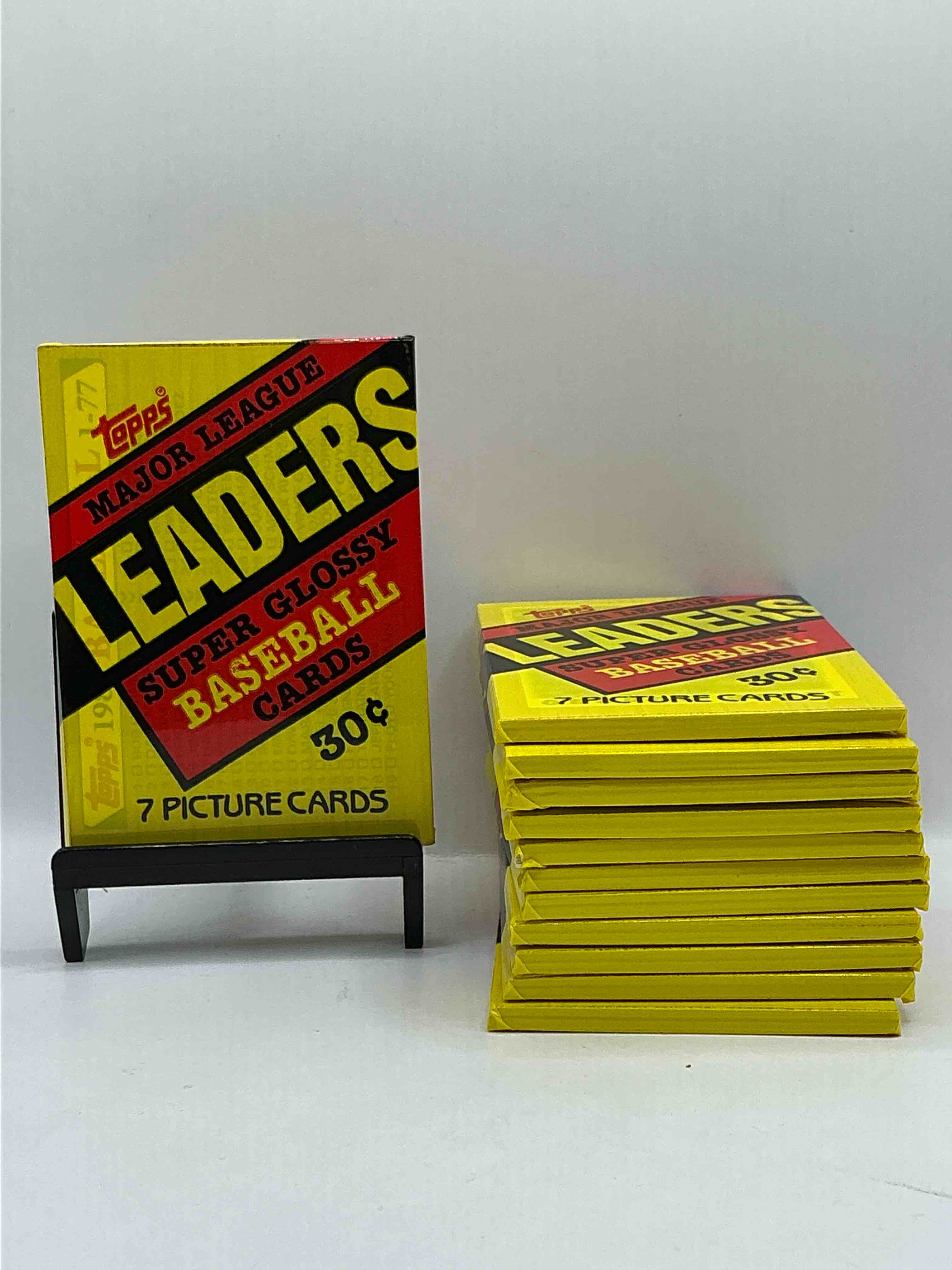 Ultra Rare! 1987 "MLB Leaders" Unopened Miniature Baseball Collectible Card Packs, 7 Cards Per Pack, Direct From Original Retail Case. Super Rare, Impossible To Find! Like New Condition!